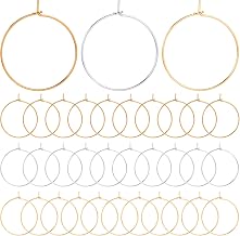 oruola 120pcs Earring Hoops for Jewellery Making,Hoop Earring Making Kit,Earrings Beading Hoops Charms for Jewellery Make,25 mm Earrings Wire Hoop for DIY Craft,Party,Wedding Decor,Gold/Silver