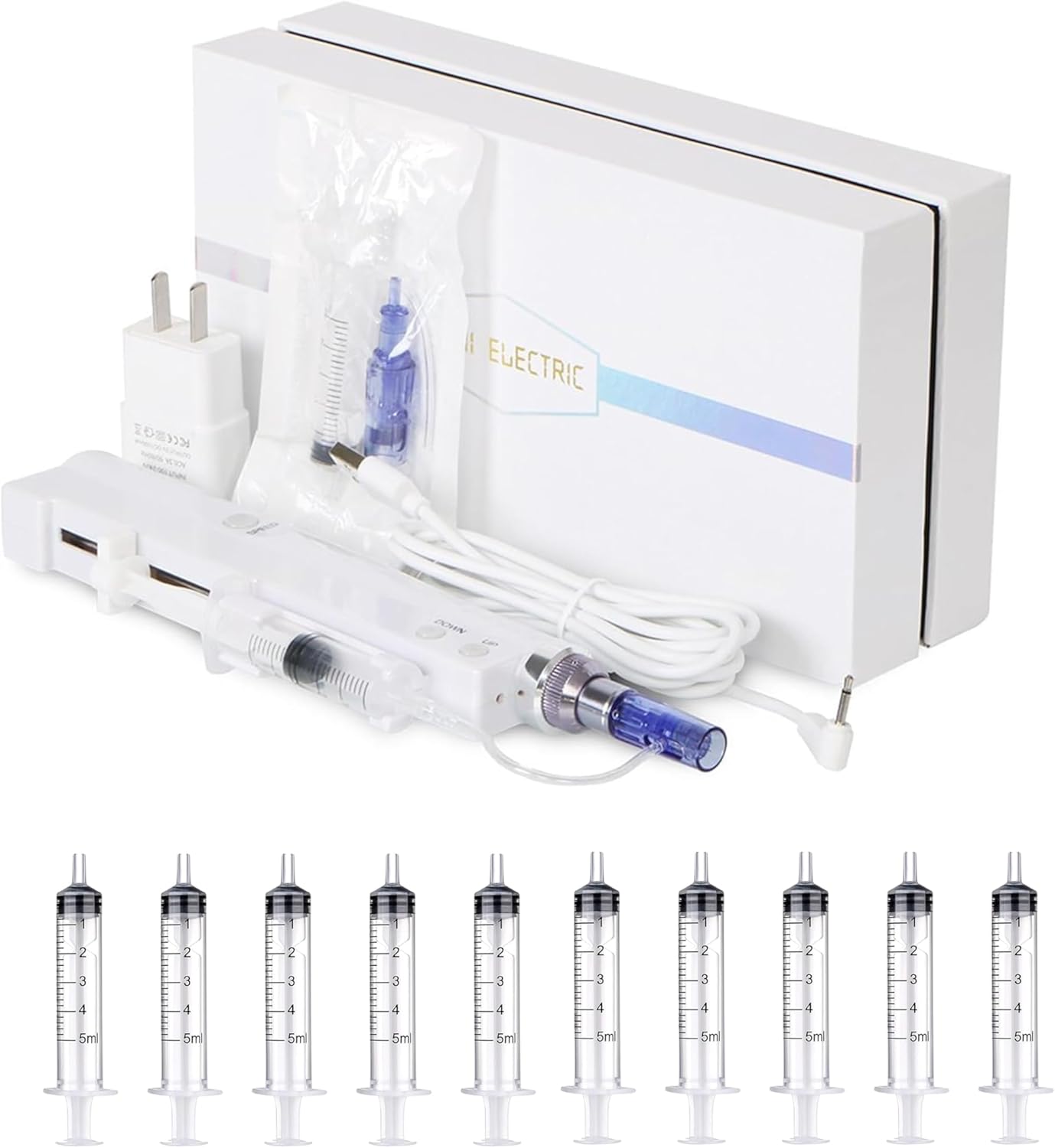 Non-Needle Injection Facial Rejuvenation Skin Care Tools & Liquid Container Disposable Spare Part Bundle