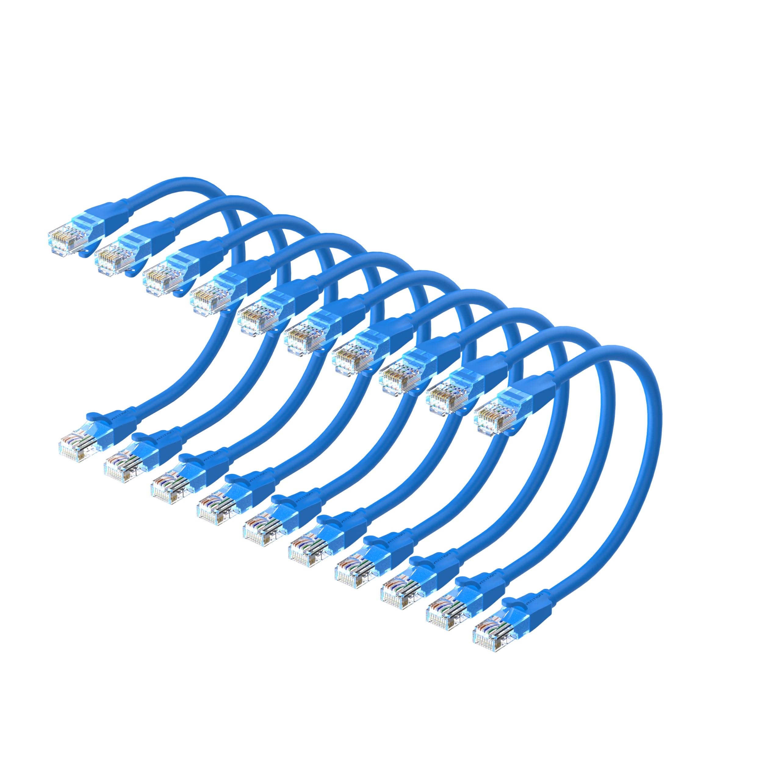 Vention Cat.6 UTP Patch Cable IBE series copper-clad Aluminum 1000Mpbs 250MHz Aluminum Foil PVC Jacket (Cat.6 UTP, Blue, 0.1 M [X10])