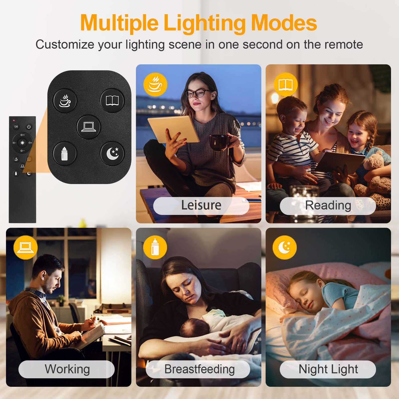 Lámpara de pie, 30 W 2400 LM LED, moderna lámpara tipo antorcha, luz brillante con 4 temperaturas de color, control remoto y táctil, regulador de intensidad continuo, temporizador de 1 hora para sala, dormitorio - gris plata 7