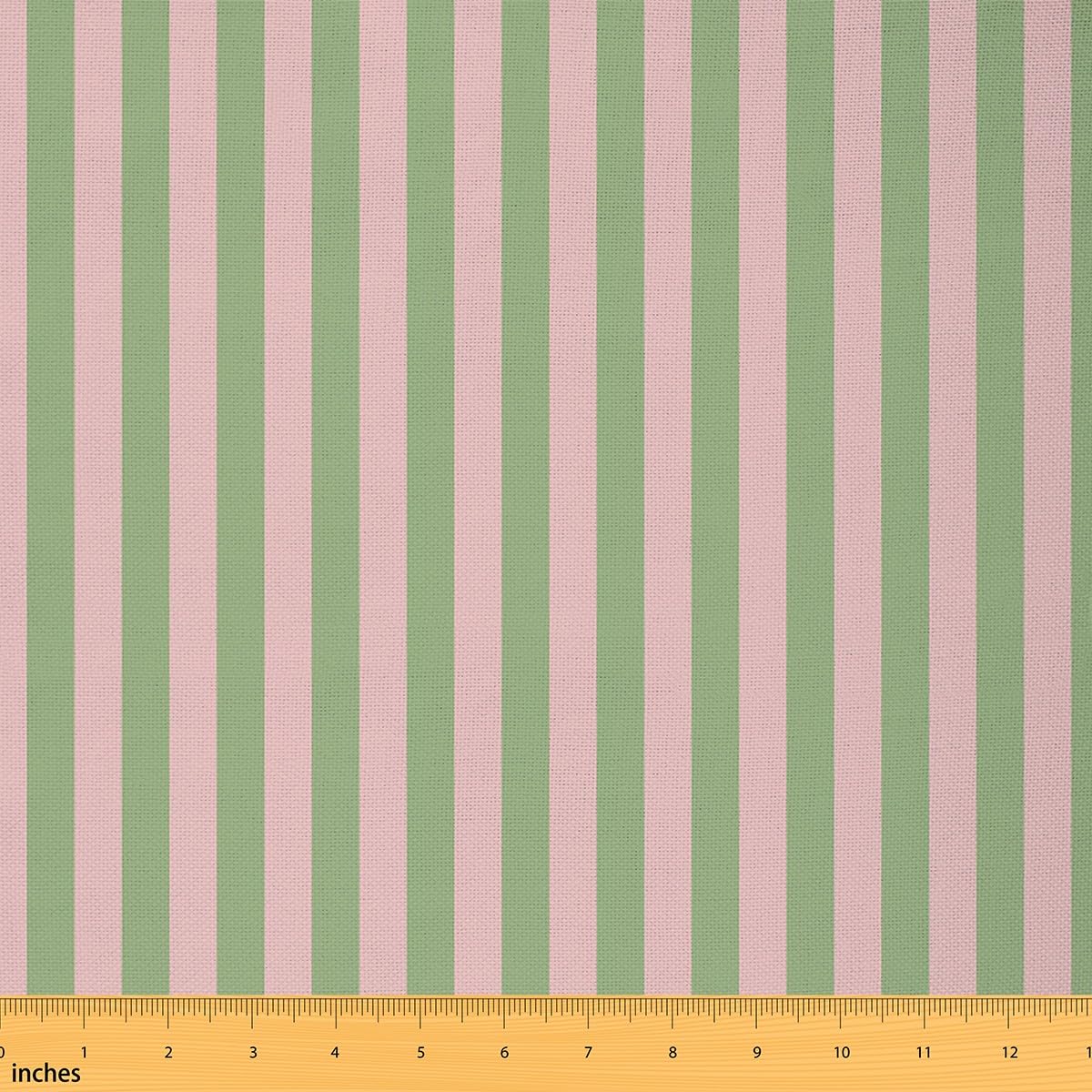 Homemissing Kids Pink Green Upholstery Fabric for Chairs 1 Yard (L92*W150cm) Abstract Fabric by The Yard for Boys Girls Teens Stripes for Home DIY, Waterproof Indoor Decor Soft Microfiber Geometric