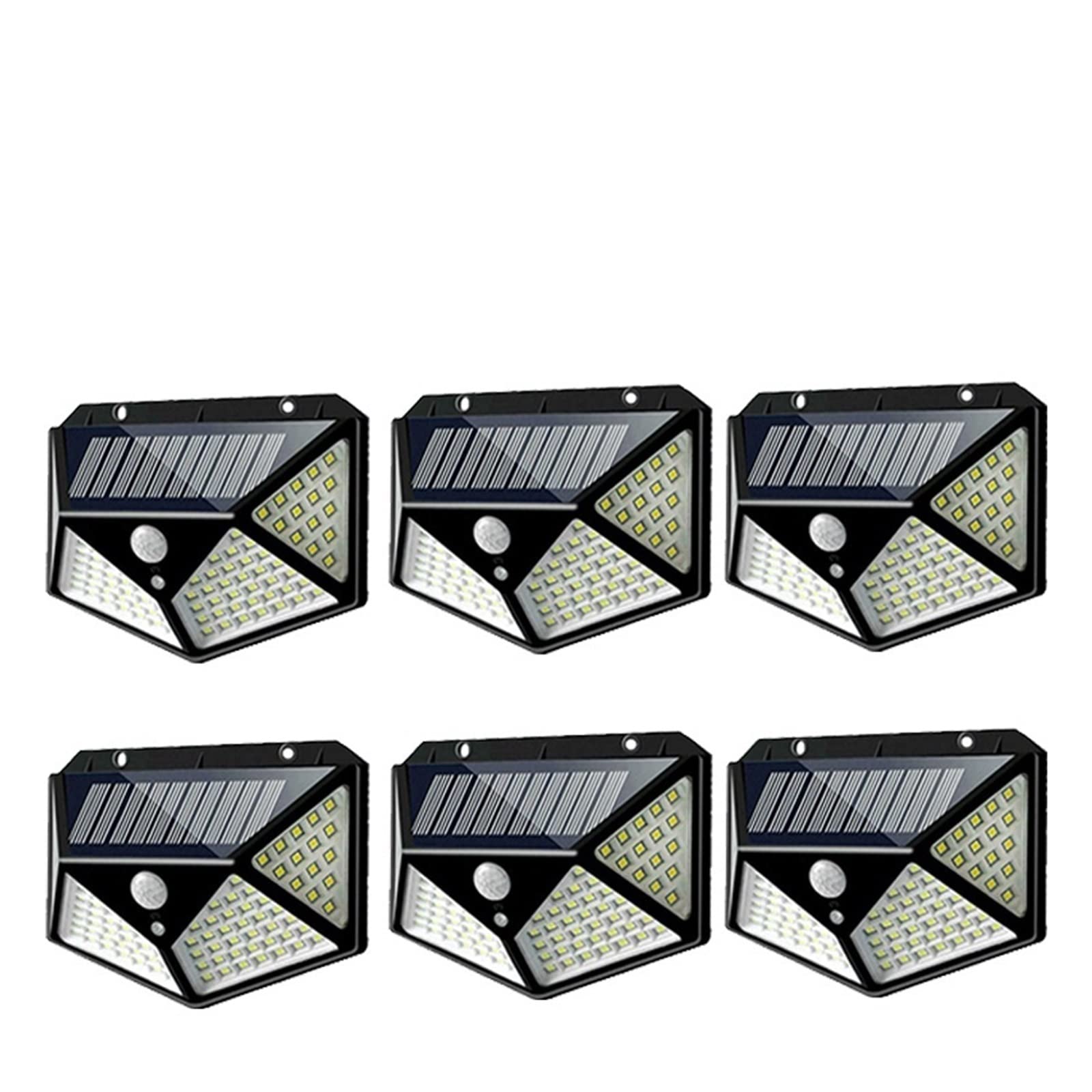 100 LED Solar Wall Lights Wodoodporna Zewnętrzna Lampa Solarna Bezprzewodowa Zasilana Energią Słoneczną Sunlight Street Light Do Dekoracji Ogrodu(6Pack)