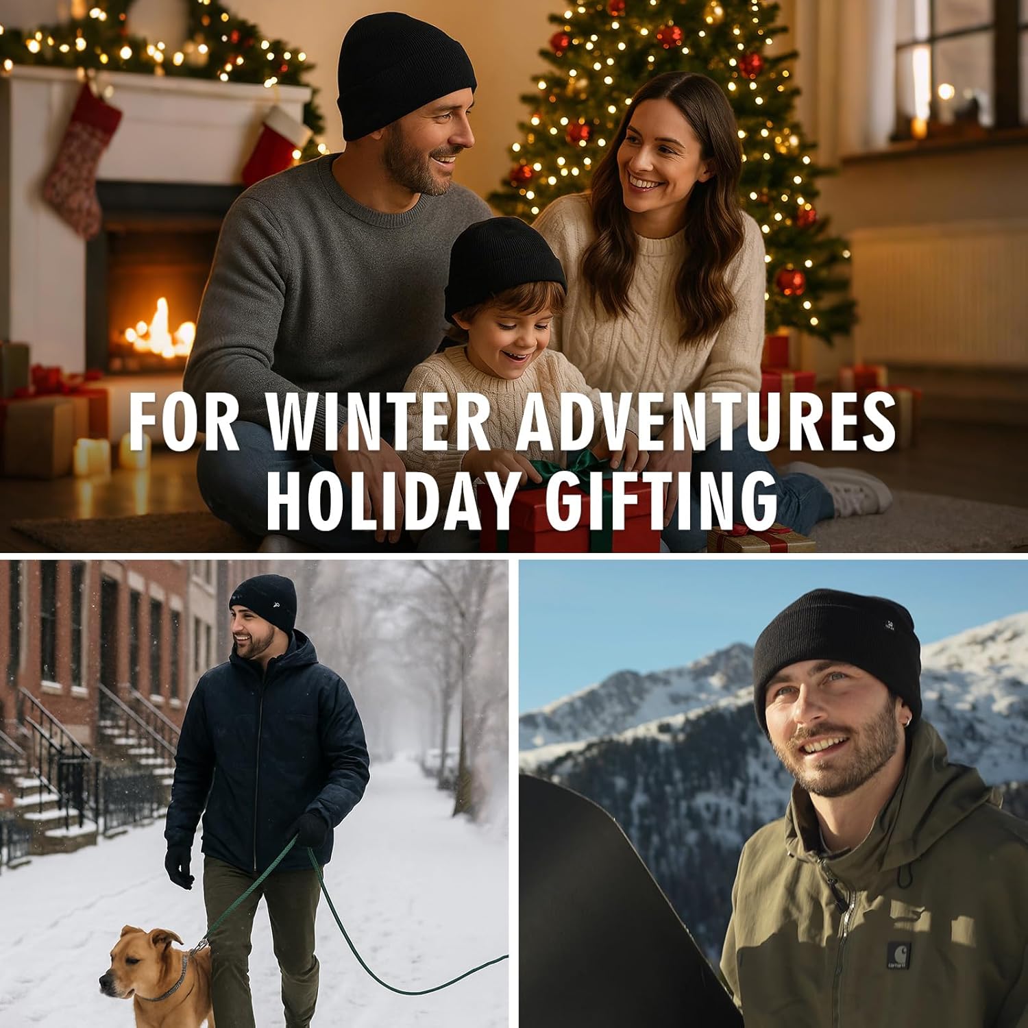 TOP-EX Dryknit™ Waterproof XL XXL Fleece Lined Fashion Oversized Winter Warm Cuffed Beanies Hats Mens - Image 6