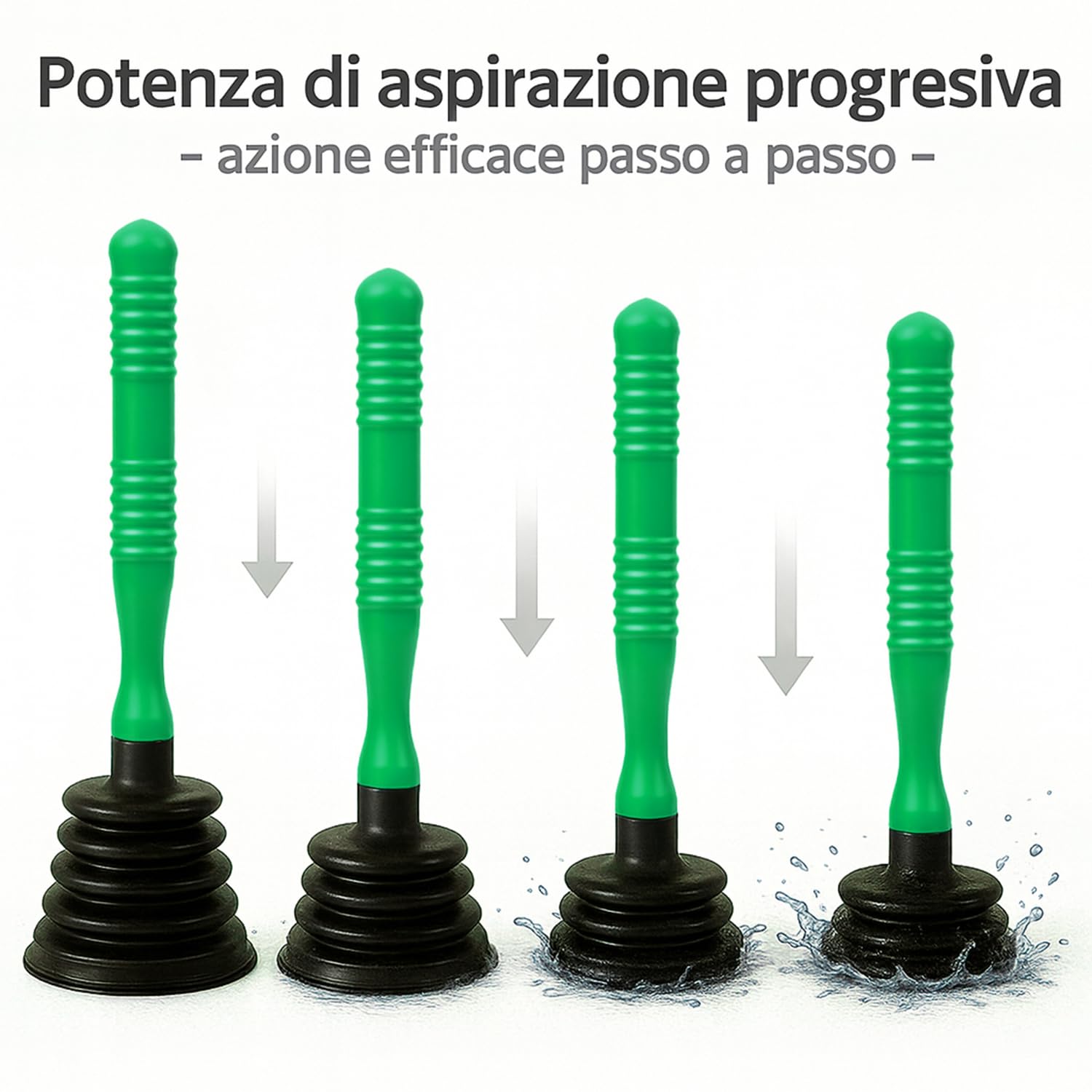 Stura lavandini e scarichi con ventosa sturalavandini – Suzione potente e riutilizzabile – Rimuove ingorghi in doccia, lavabo, vasca e cucina – Sturalavandino multiuso durevole (Verde Chiaro)