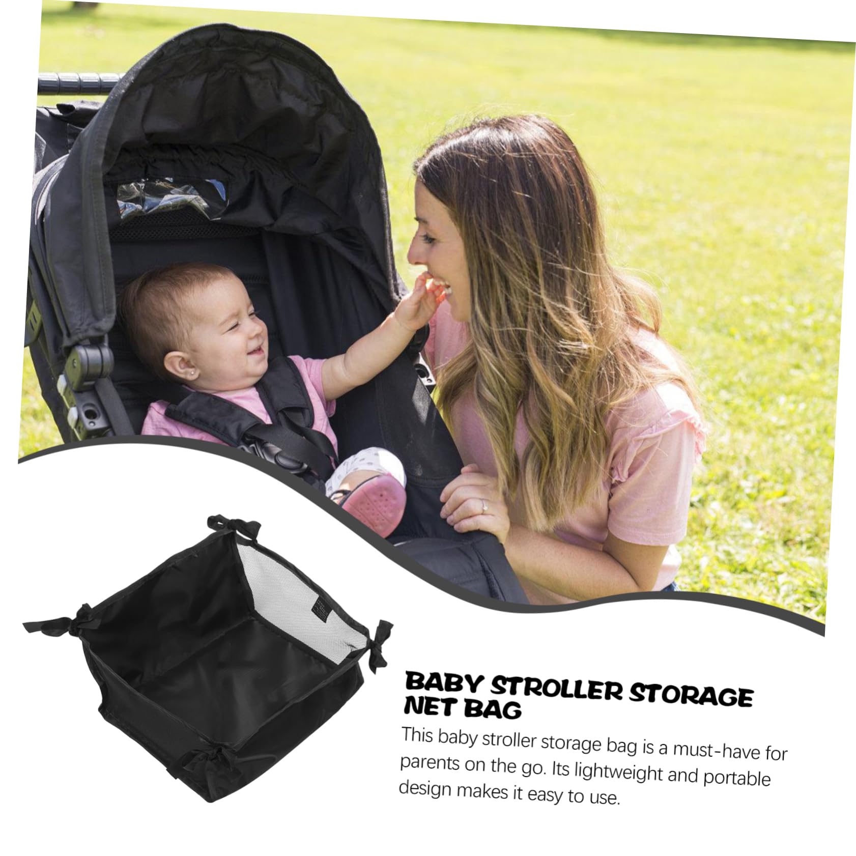 HANABASS 4 Pièces de Rangement pour Poussette Oxford Panier de Stockage pour Sous Poussette Organisateur Pratique et Portable