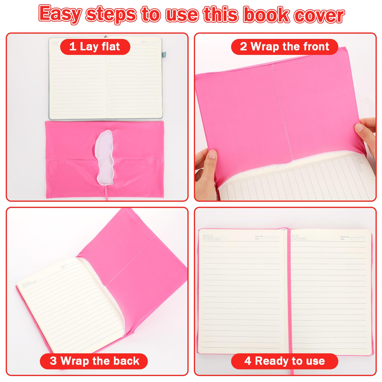 24 copertine colorate in tessuto elasticizzato per libri di testo con copertina rigida, 22,9 x 27,9 cm