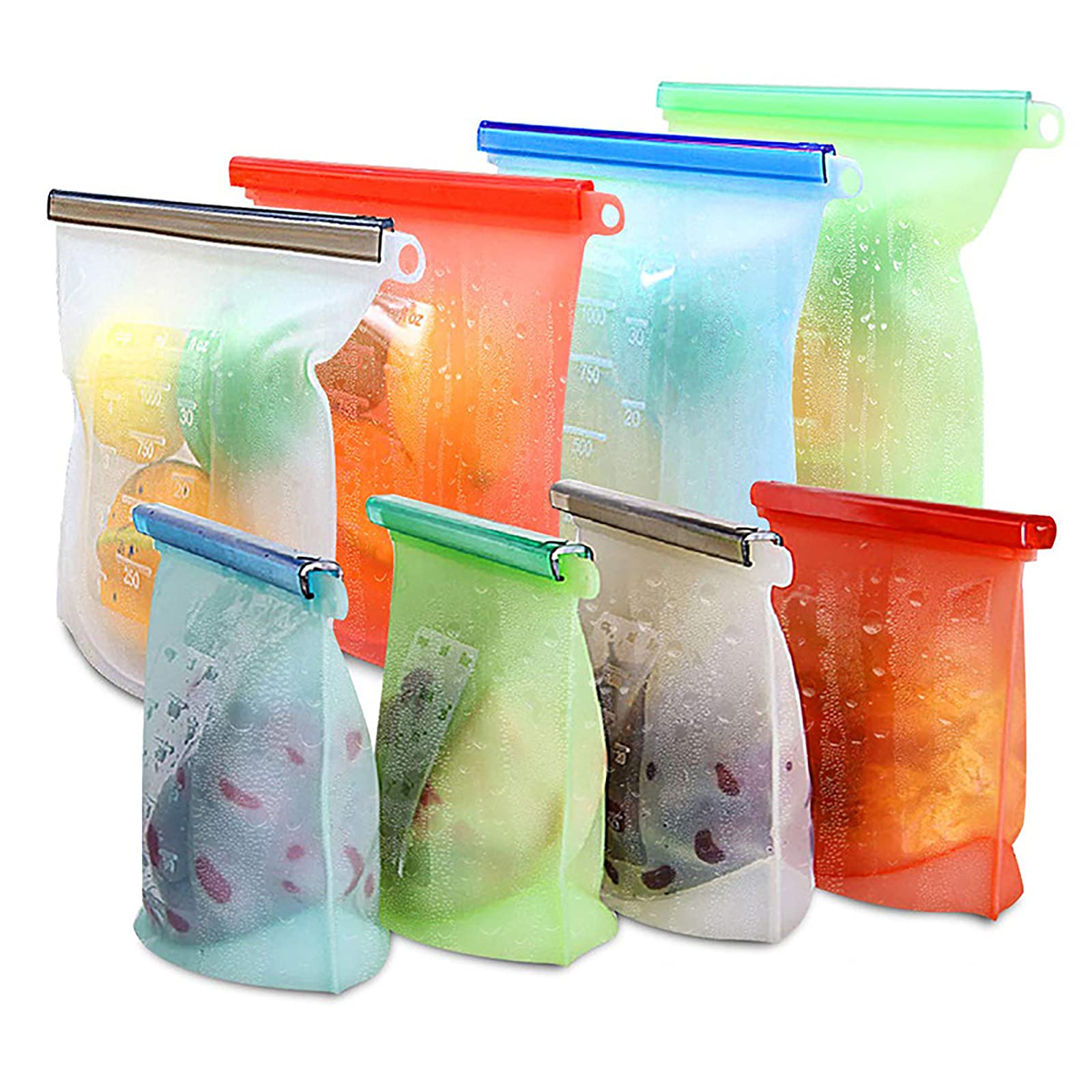 Amazon｜食品 保存 パック シリコンジップロックエコバッグ 冷蔵 庫