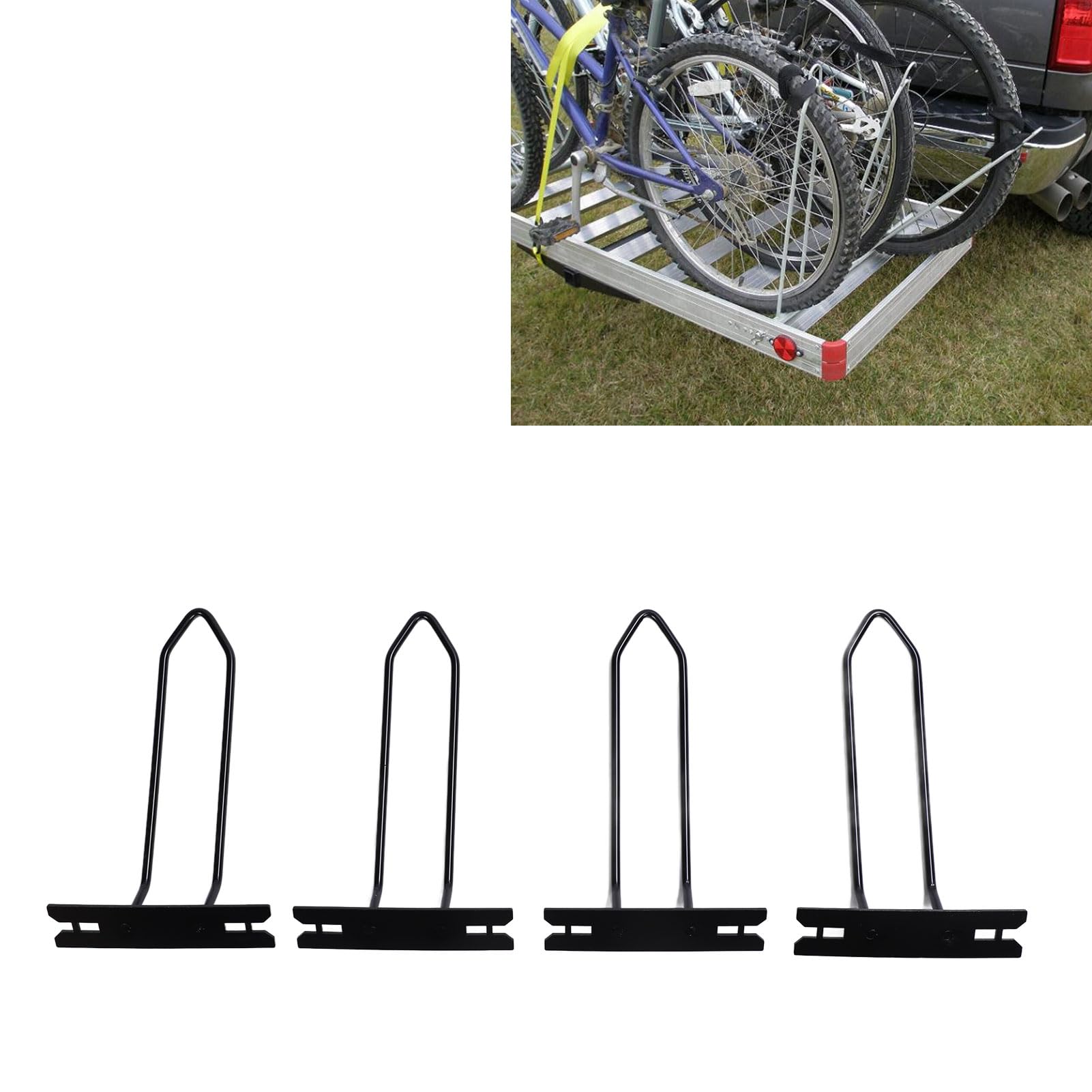 Cargo Bike Rack Adapter Multifunctional Safe Metal Cargo Bike Carrier Rack Adapter Fir for Cargo Truck Rack (Accommodates up to 2.25inch Tire Width) Black