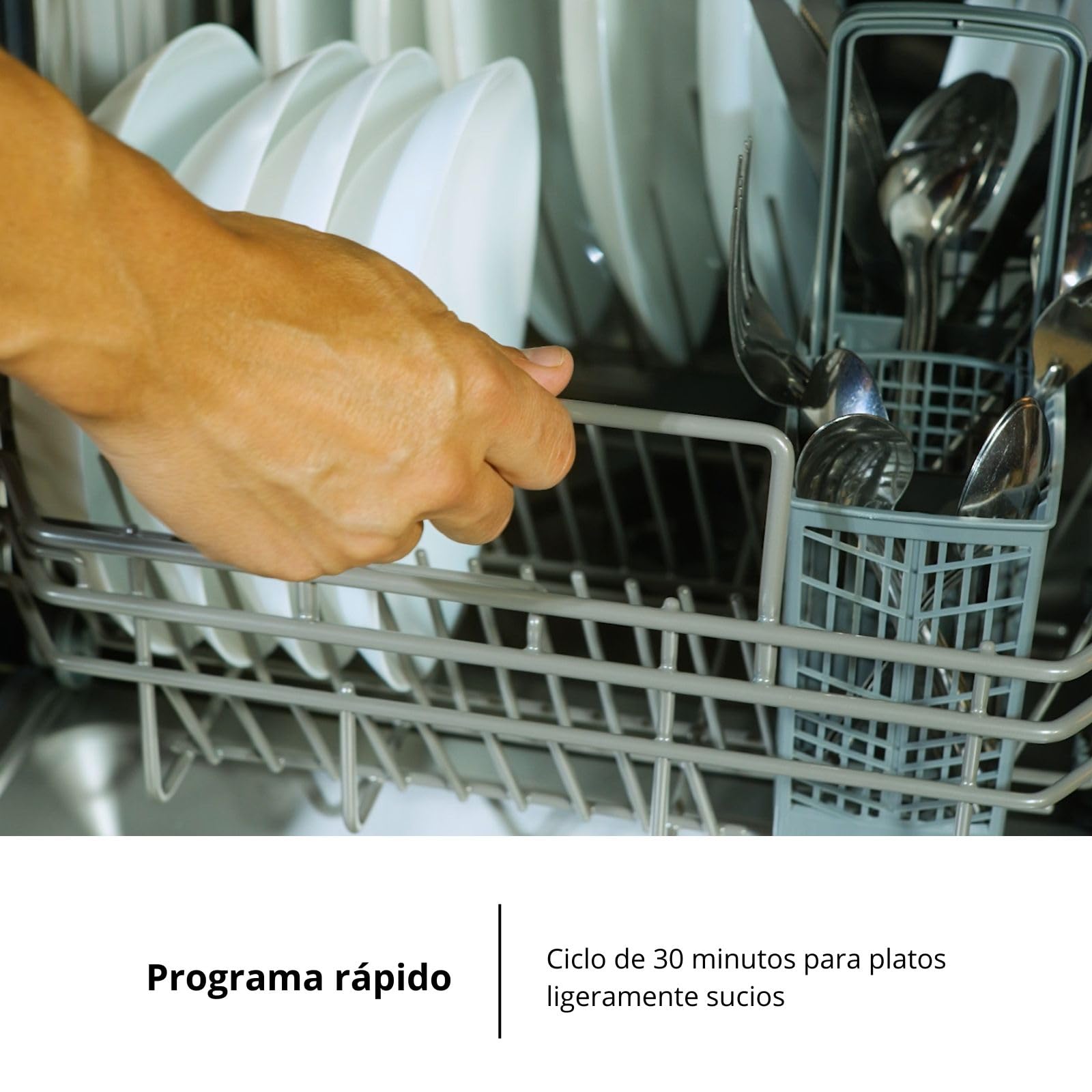 Corberó - Lavavajillas Plus 45cm | CLVM403W | 10 Cubiertos 5 Programas con 4 Temperaturas, Indicadores LED, Color Blanco, Inicio Diferido, Función Inicio-Pausa, 49 Db, Eficiencia Energética E — view 7