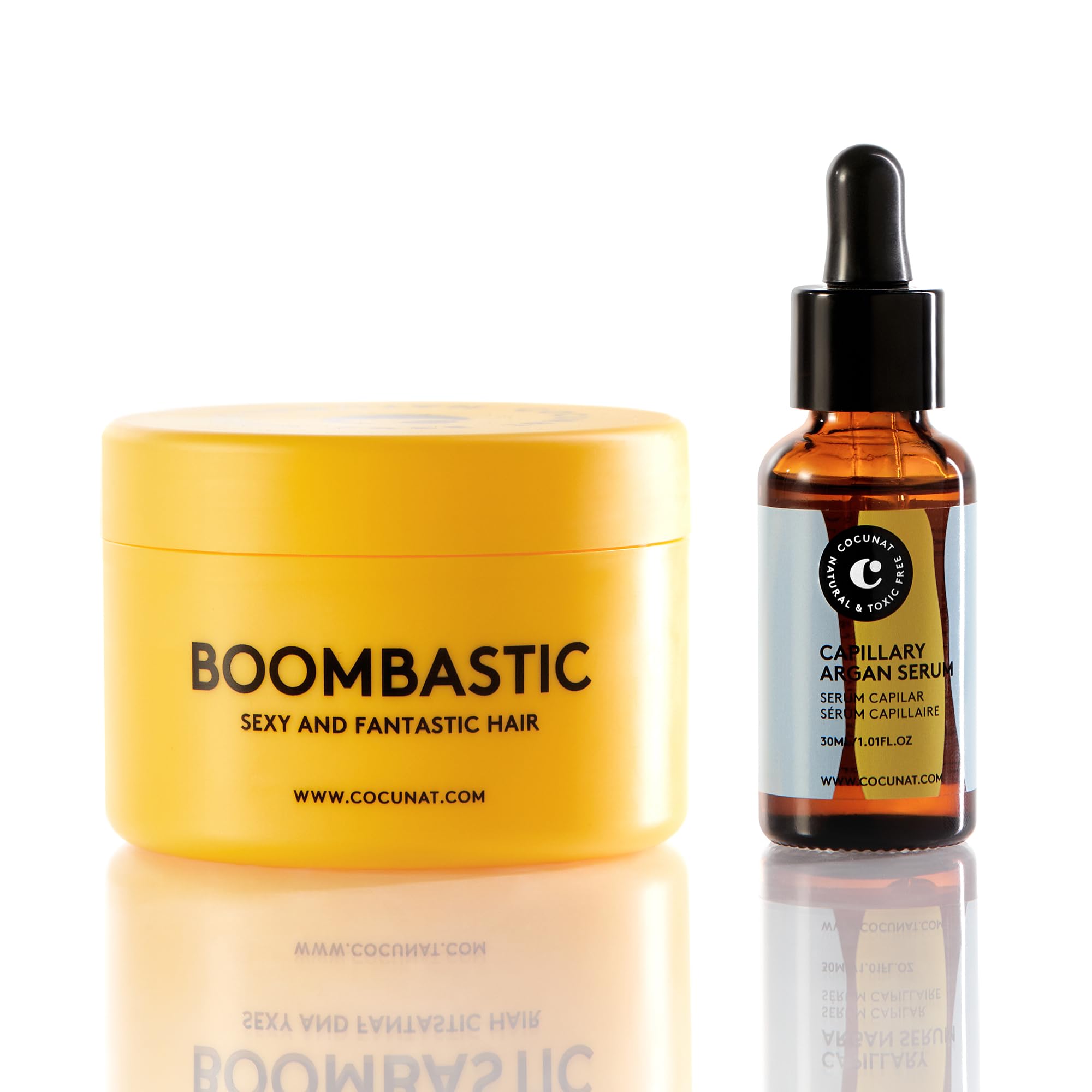 COCUNAT, Boombastic + Hair Serum, Nourishing Mask, Argan Serum, for Dry Damaged or Damaged hair, Anti-Frizz, Silicone-Free