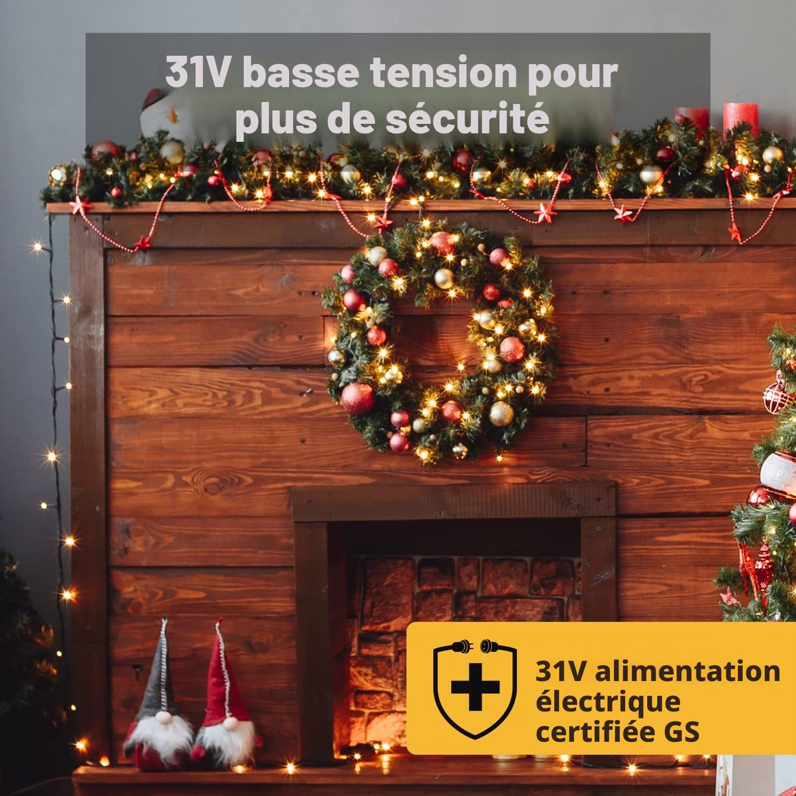 SALCAR Luci Natale Guirlande lumineuse de Noël d'extérieur imperméable avec télécommande 80 m 1330 LED 8 modes et minuteur Pour jardin, balcon, nozze, fête, Blanc chaud