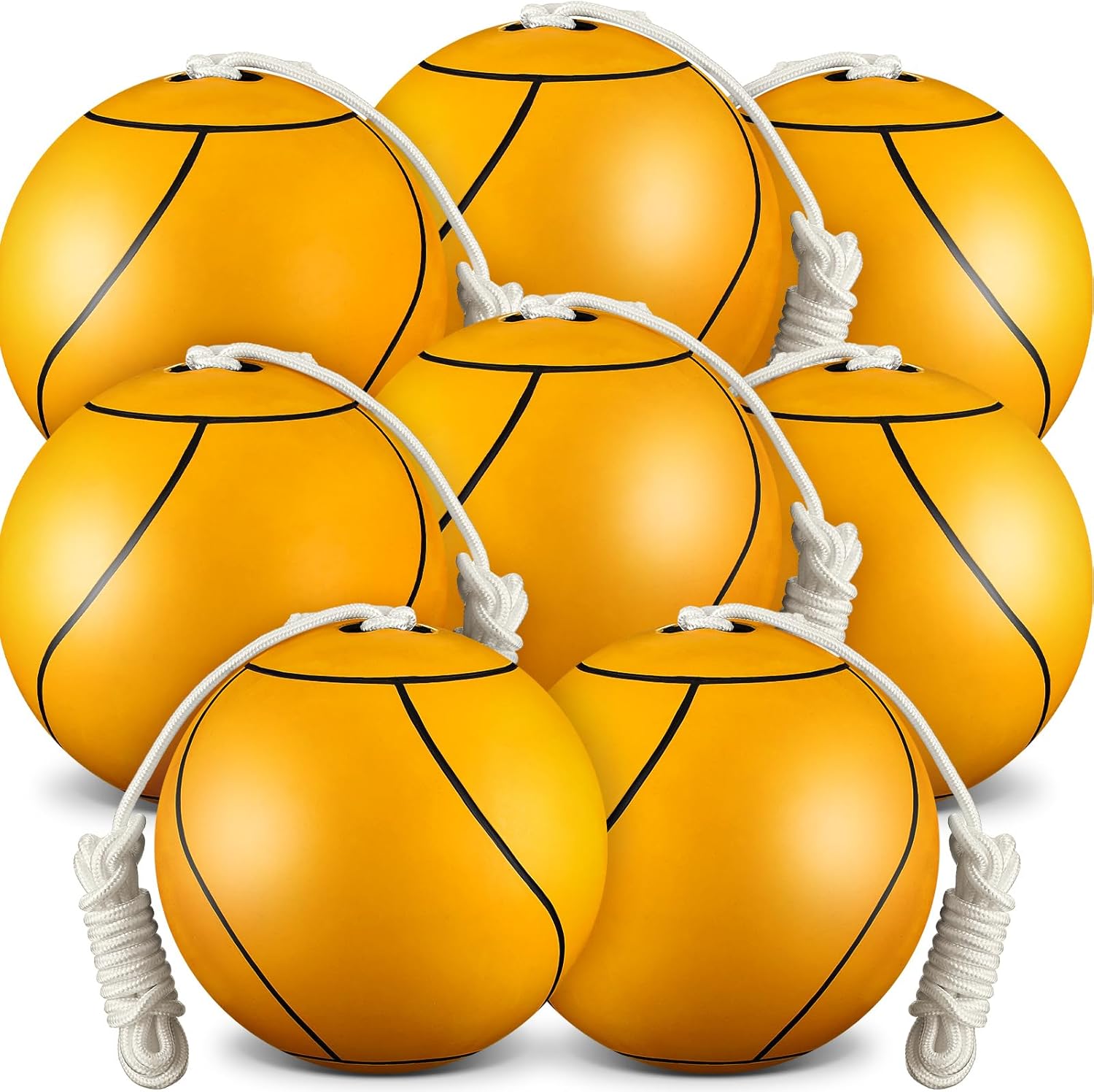 Shappy 8 Pcs Soft Tetherball Ball and Rope Rubber Game Tetherball Set Replacement