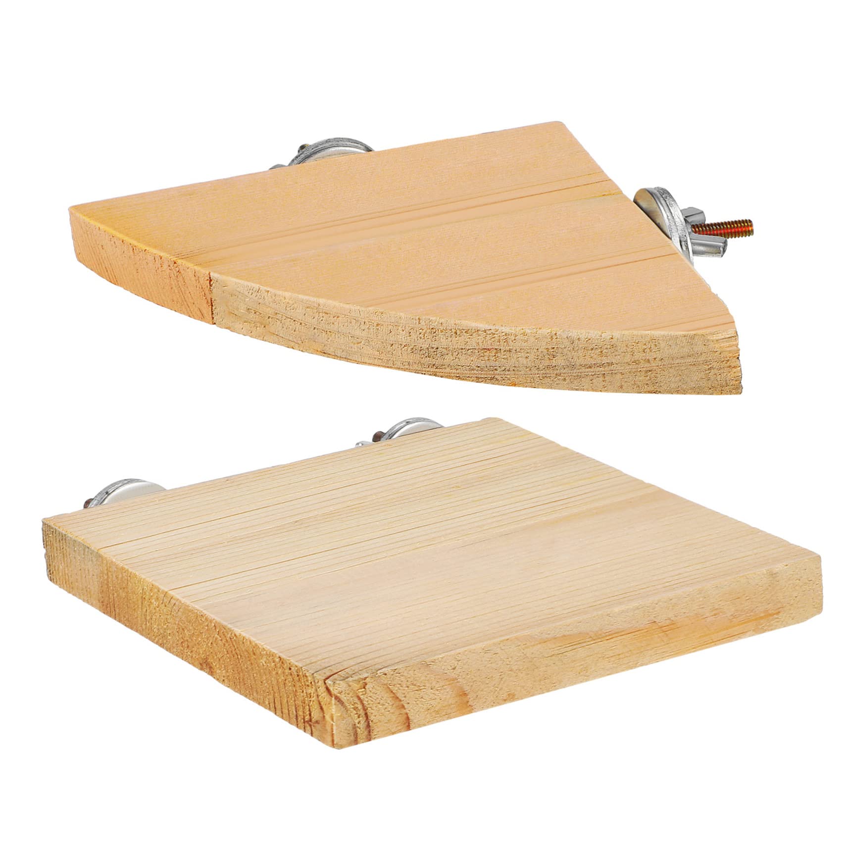 CIYODO 2Pcs Bird Perch Platforms Flat Wooden Stands for Small Birds Like Parakeets Cockatiels Easy to Install Cage Accessories Provides Extra Space Exercise for Pet Birds