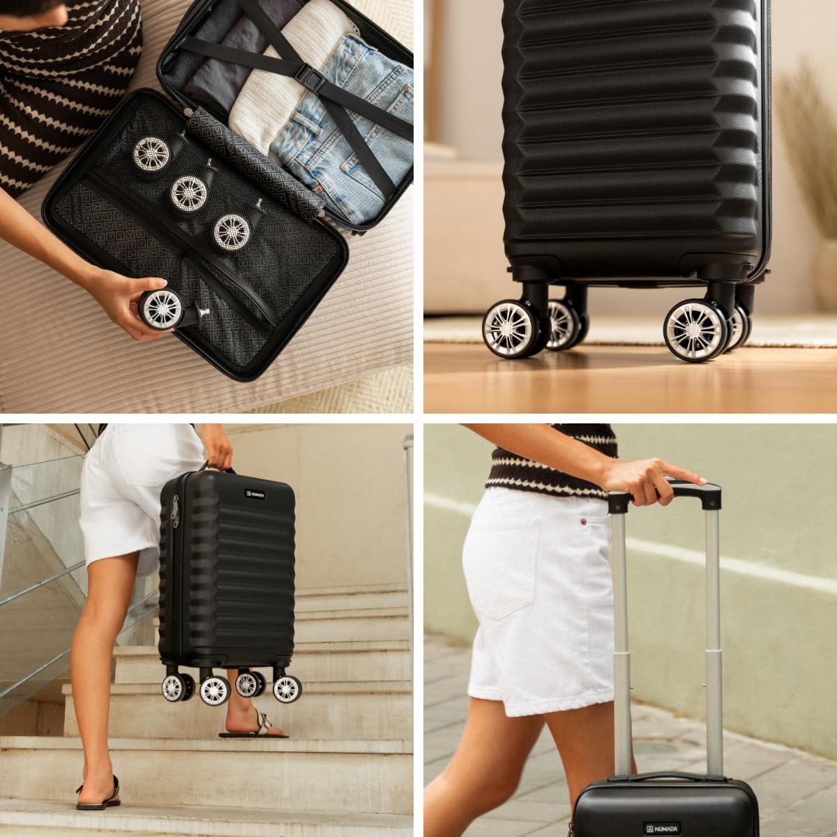 NUMADA - Valise de Voyage Cabine 40 x 25 x 20 cm (20 L) Upfly Underseat 16 XXS avec Roues Amovibles. Valise Cabine ABS idéale comme Bagage à Main pour Ryanair, Vueling ou Easyjet