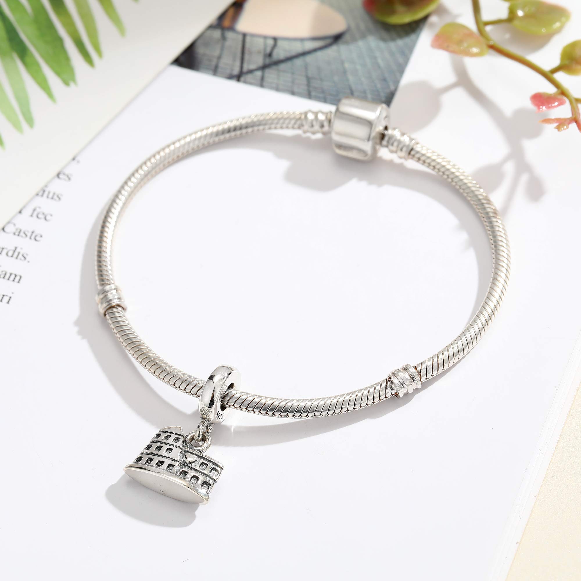 Image secondaire de Pendentif Colisée de Rome en argent sterling 925 pour bracelet à breloques européens