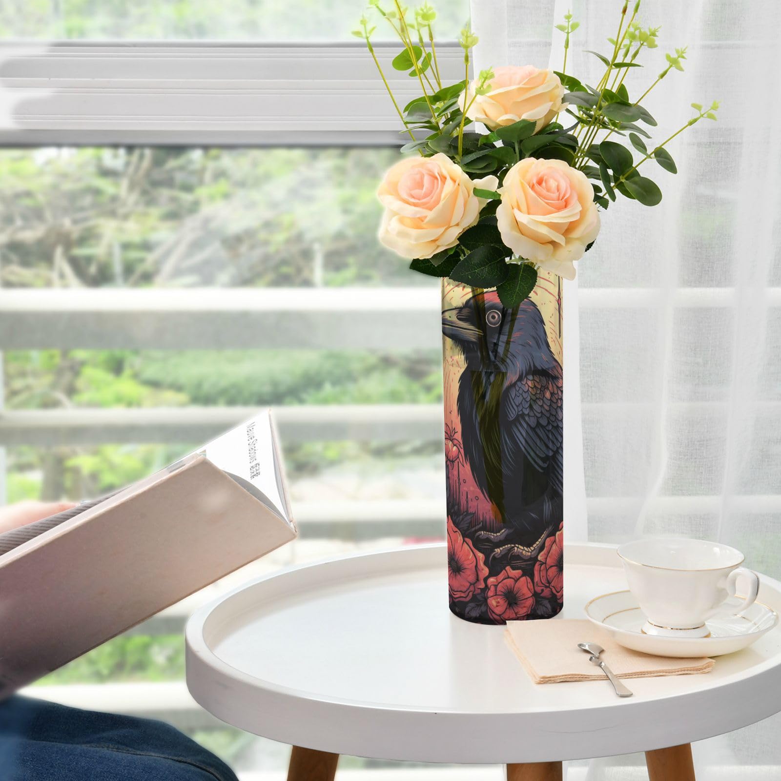 Amazon.com: senya Gothic Crow Poppies Flower Vase for Centerpieces