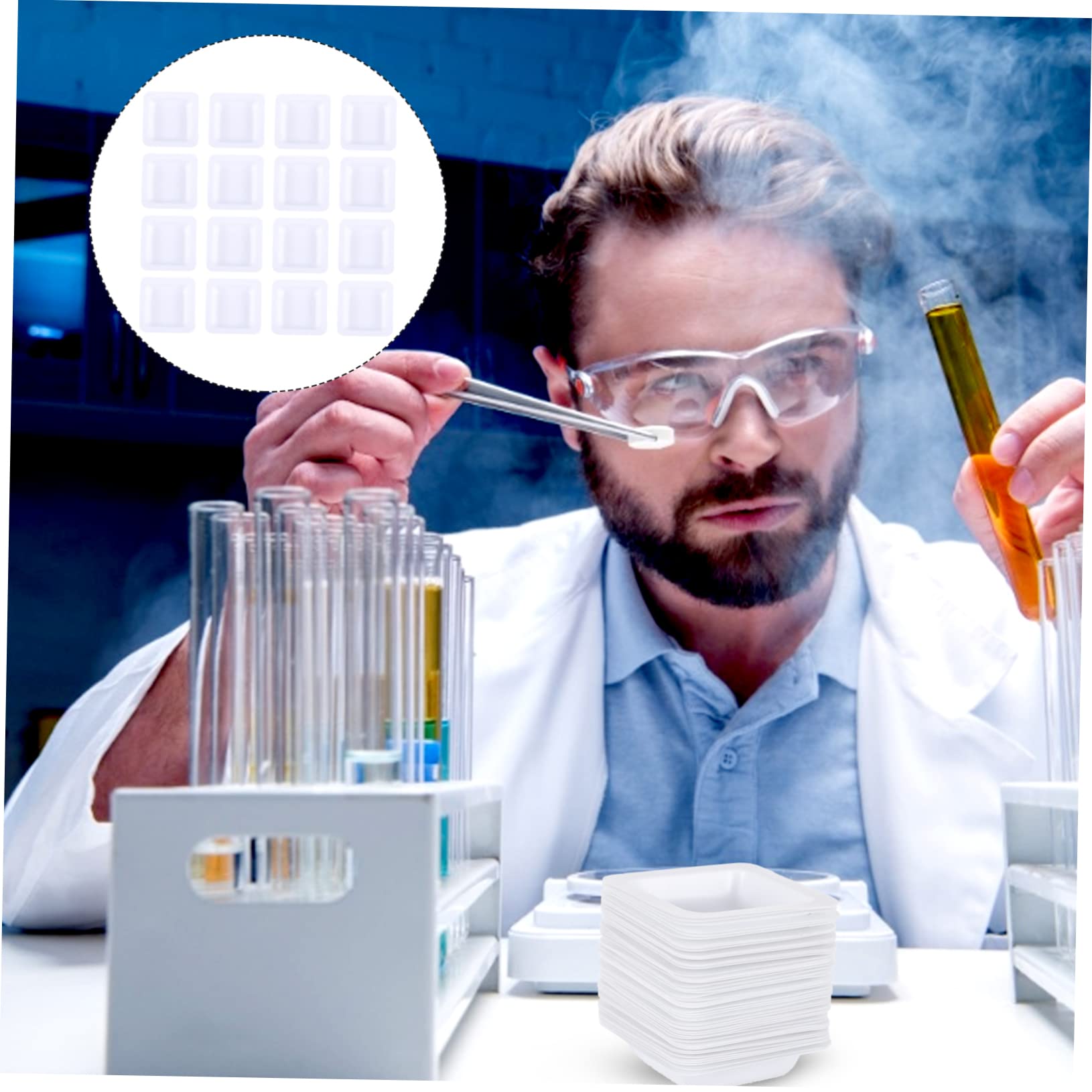 MUSISALY 2sets Weight Trays Weighing Plate Weighing Boat Dish Accurate Non-Stick 50pcs*2