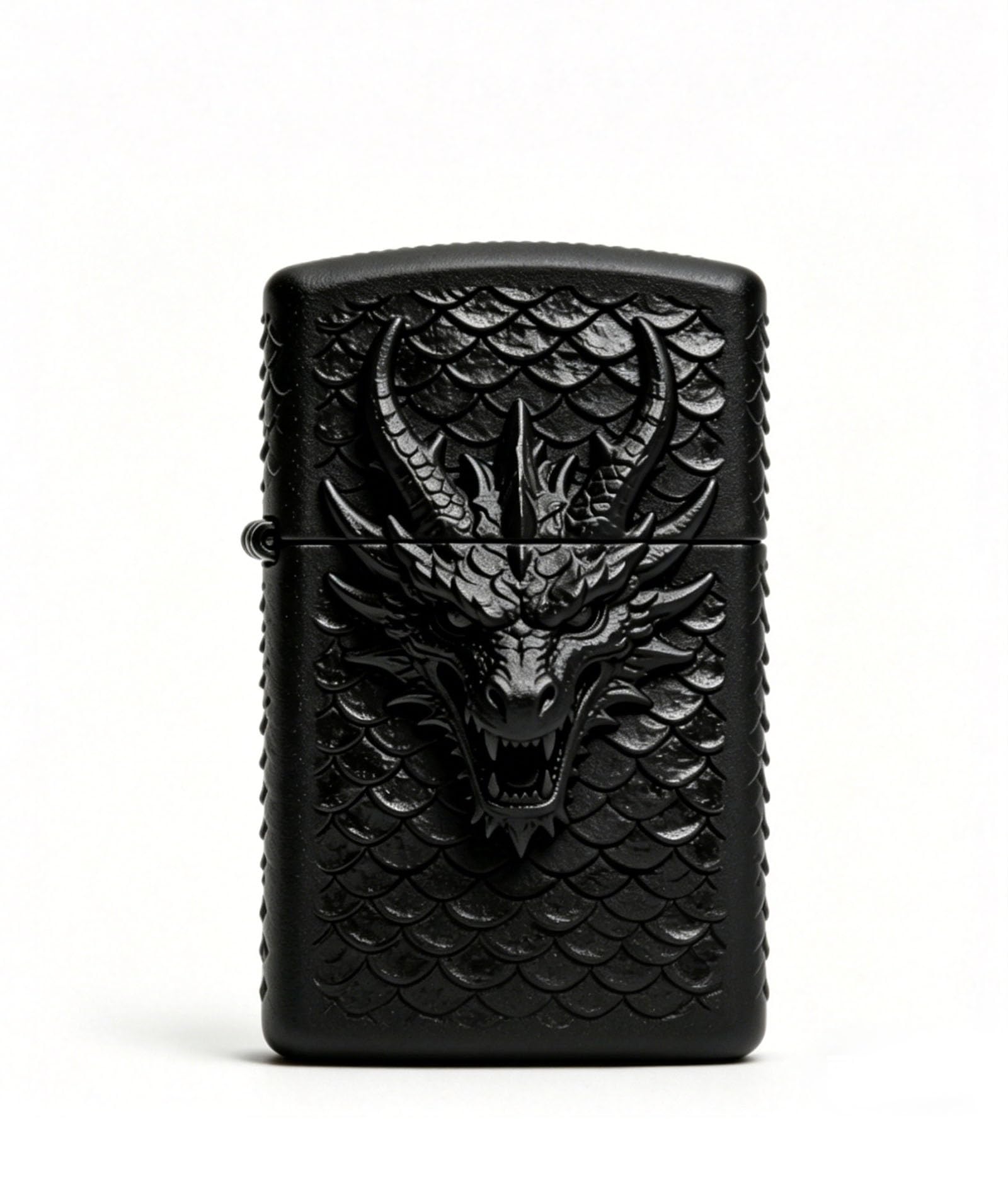 Dragon Kerosene Lighter Cool Vintage Carving Dragon Metal Trench Lighters Kerosene Refillable for Candle Camping (B)