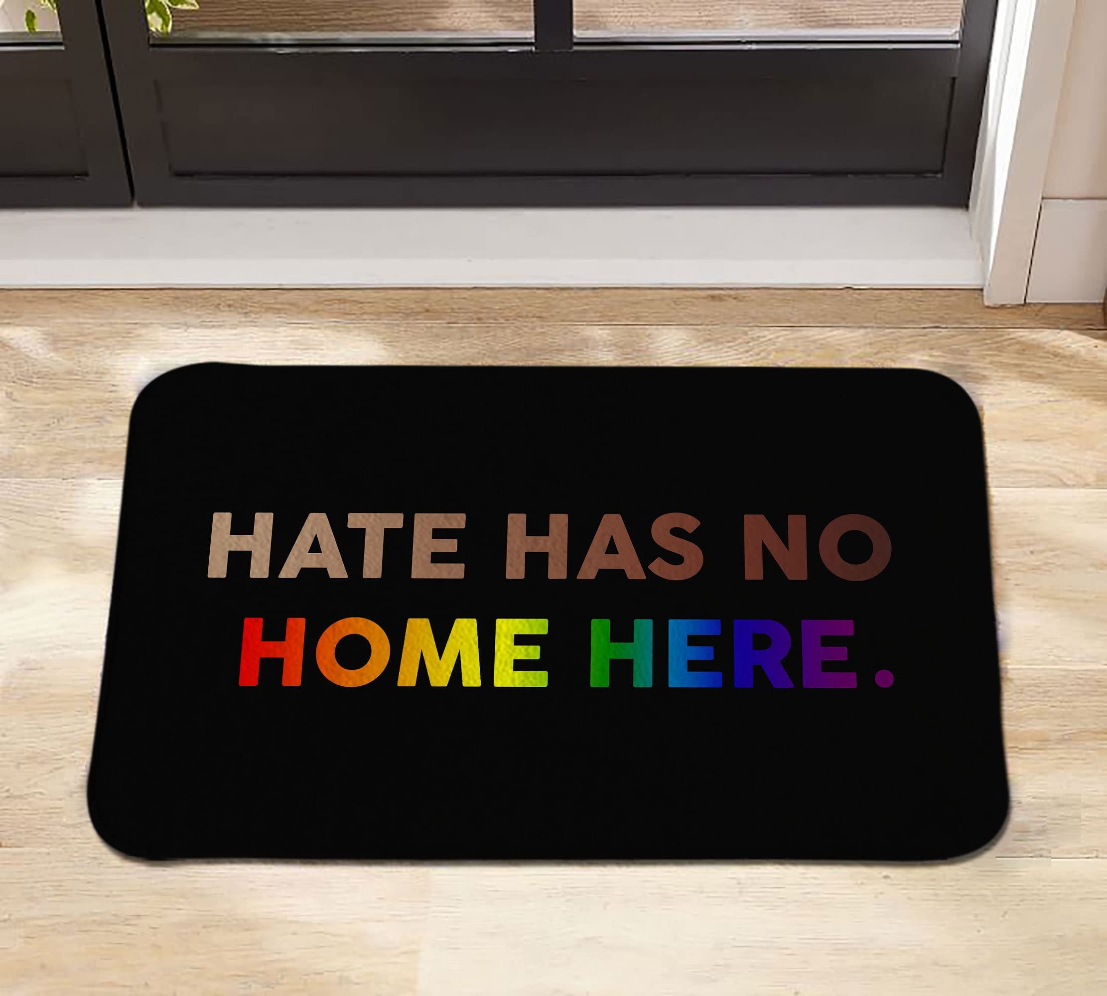 Hate Has No Home Here Doormat,Outdoor Doormat,Welcome Doormat,Personalized Doormat,Front Door Mat,Housewarming Decor Gift 24x16 Inch