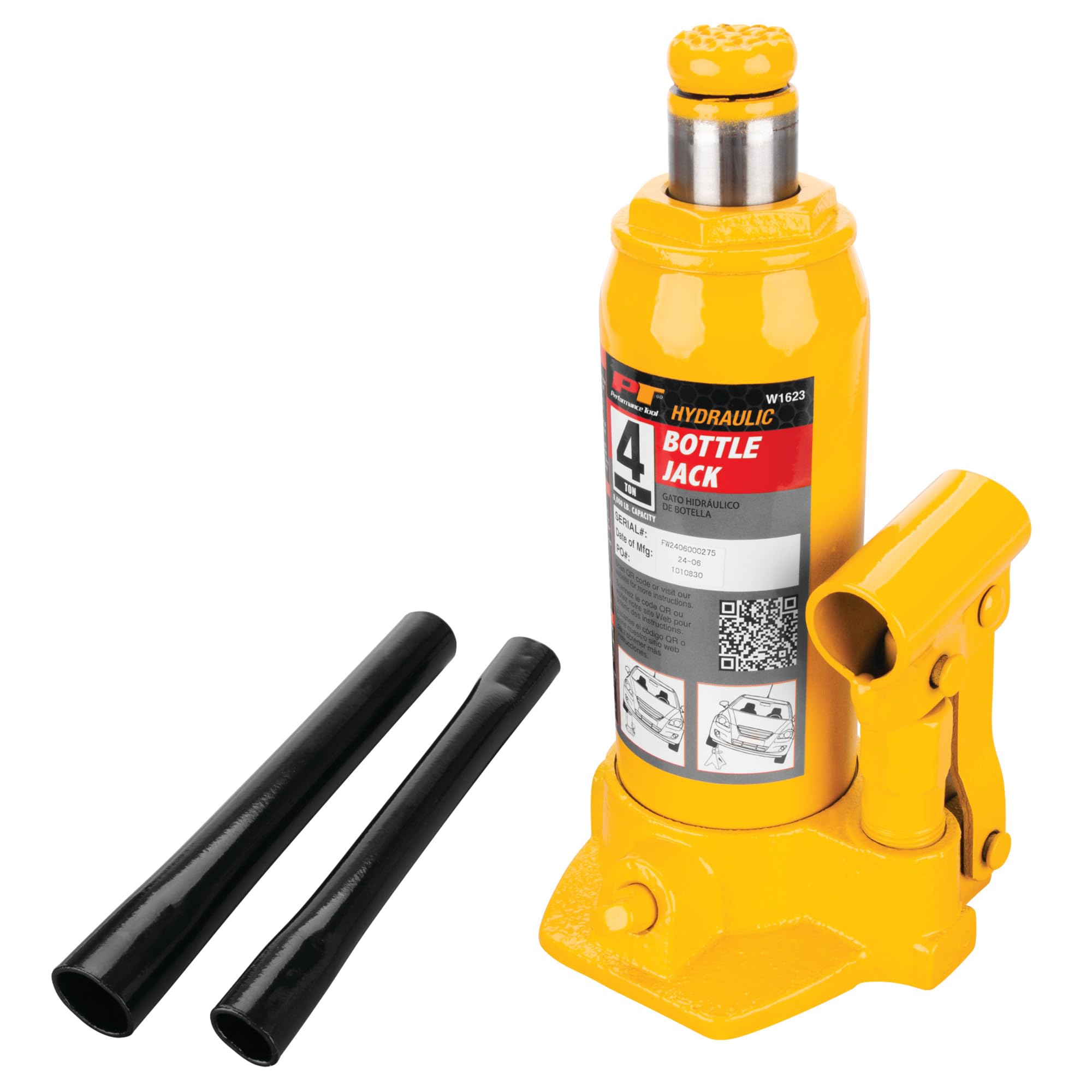 Performance Tool W1623 4-Ton (8,000 lbs.) Heavy Duty Hydraulic Bottle Jack