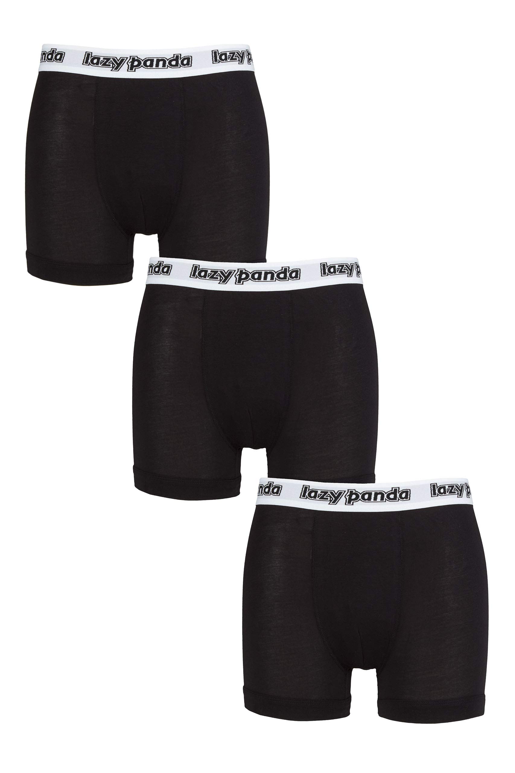 Sockshop Men's White Lazy Panda Bamboo Hipster Trunks Pack Of 3 S