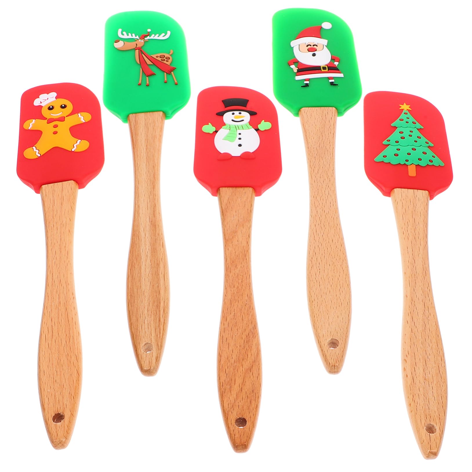 5piezas Espátulas De Reutilizables Para Repostería De Herramientas De Cocina Para Decoración De Tartas y Pasteles Utensilios De Navidad Diseño y Práctico