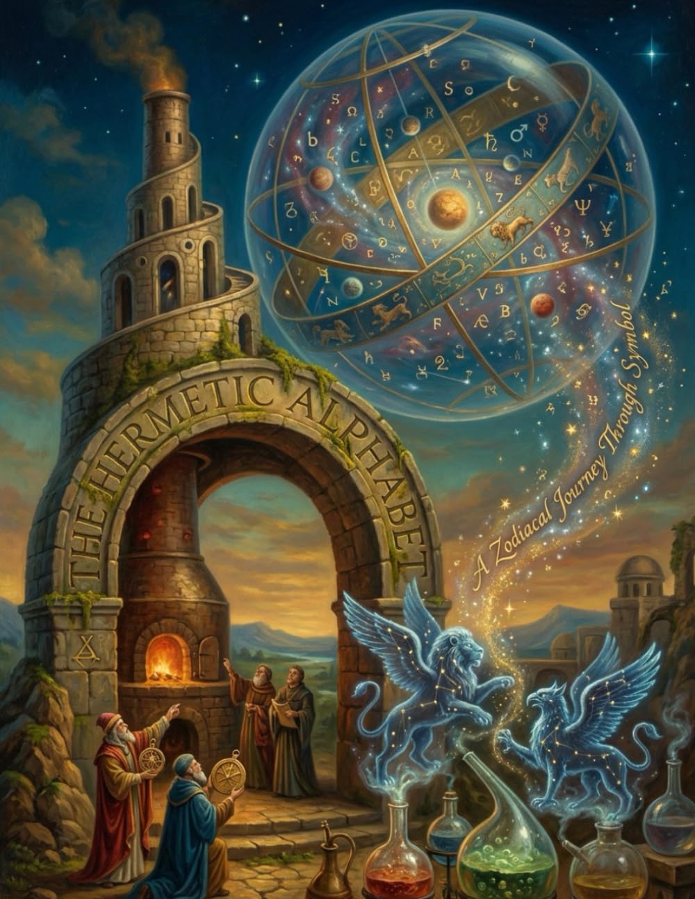 The Hermetic Alphabet: A Zodiacal Journey Through Symbol: An Esoteric Art Book Inspired by Johfra's Mystical Surrealism and Renaissance Symbolism
