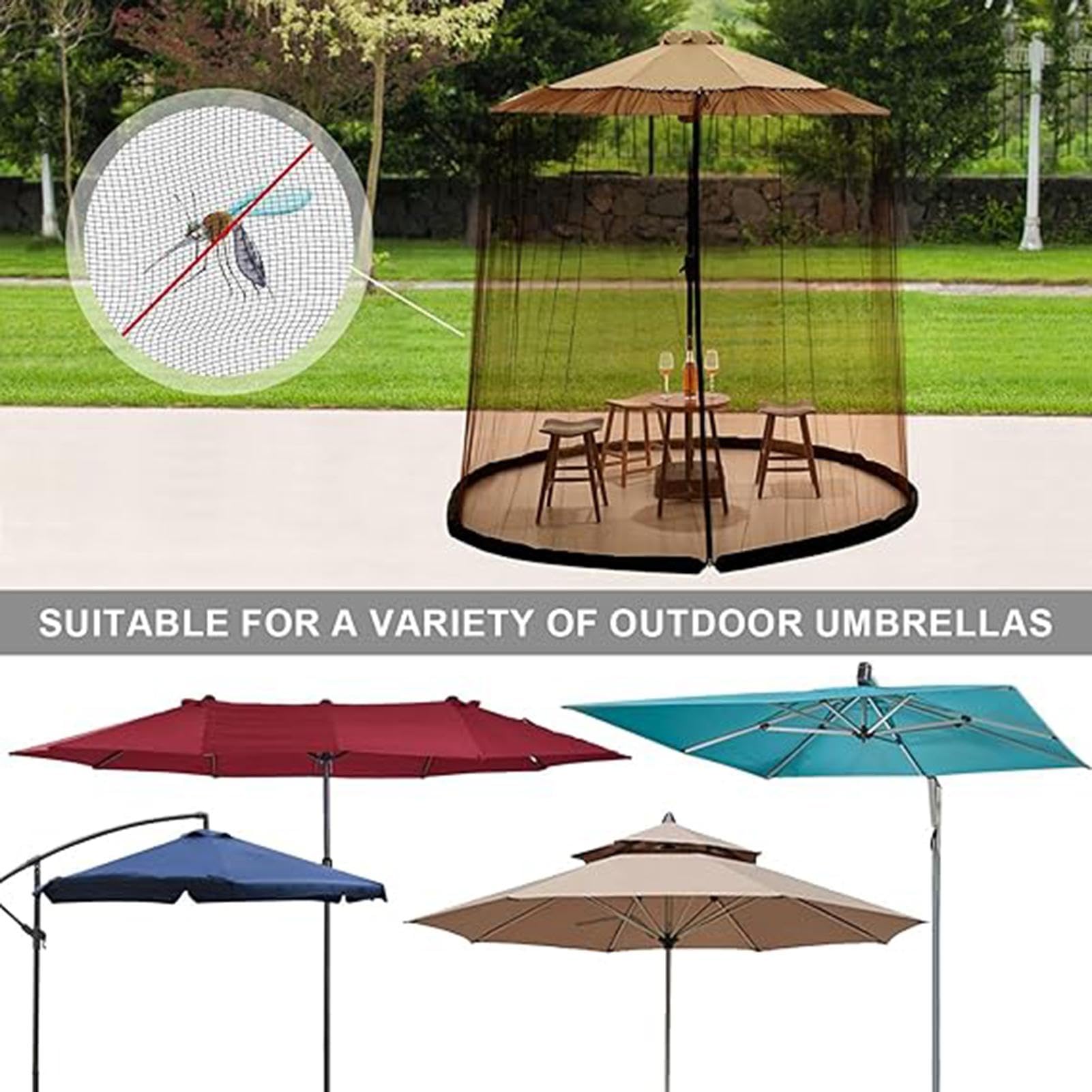 Patio Paraplu Klamboe, Polyester Mesh Net Scherm Universeel voor Outdoor Markt Tafel Paraplu's & Cantilever Offset Hangende Paraplu,Wit,300x230cm Patio Paraplu Klamboe, Polyester Mesh Net Scherm Universeel voor Outdoor Markt Tafel Paraplu's & Cantilever Offset Hangende Paraplu,Wit,300x230cm