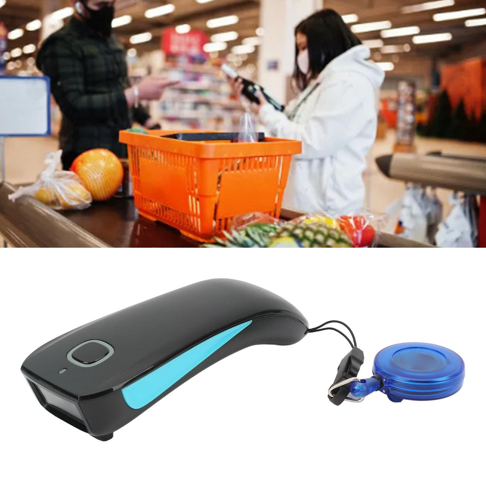 Generic Lettore di Codici a Barre Portatile Automatico Scanner di Codici a Barre 1D Wireless per Librerie, Farmacie e Boutique di Moda ABS