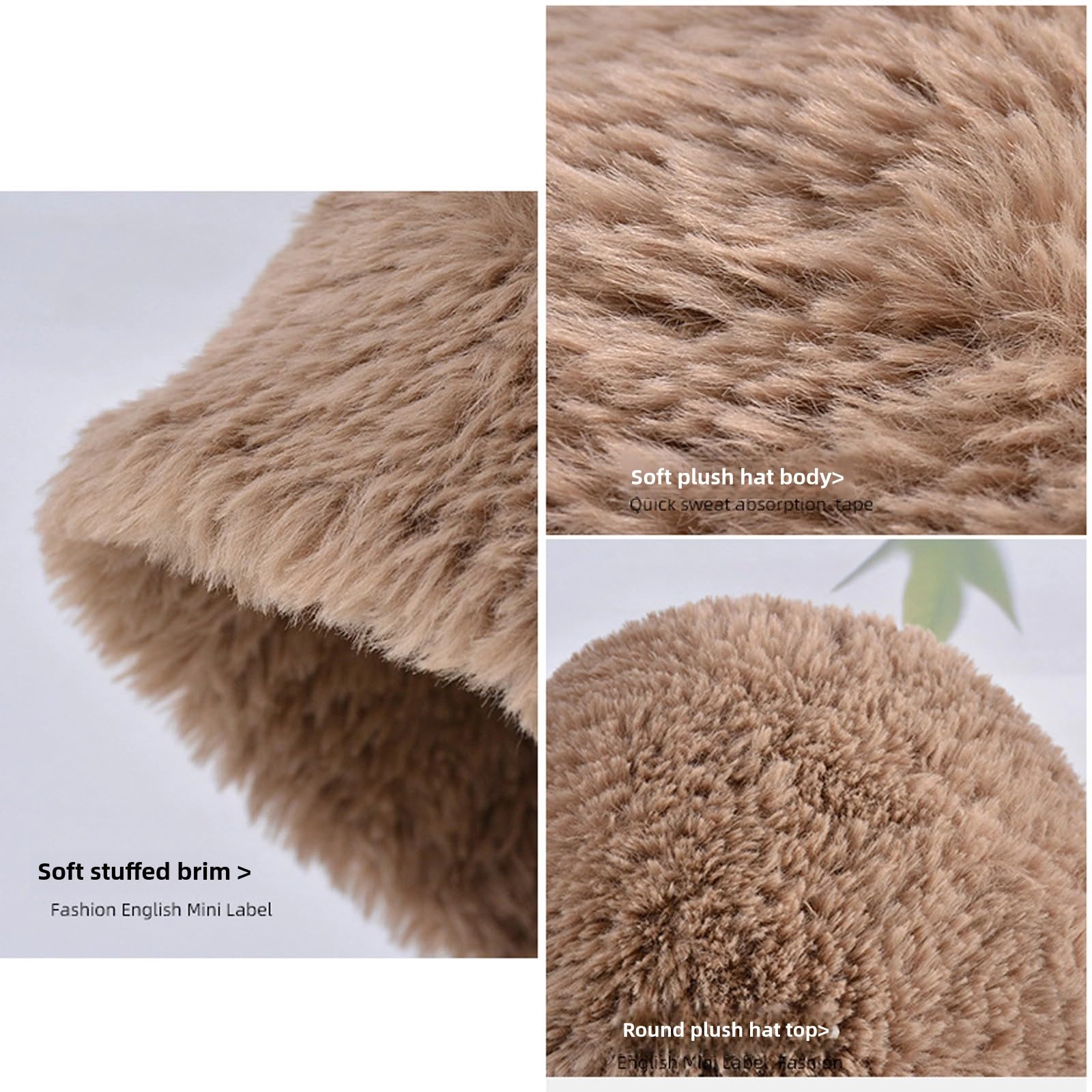 Damska czapka zimowa Pom Pom Ski Bobble Cap, Bobble Pom Pom Hats, Winter Warm Thicken for Outdoor Sports Dog Walking,Brown