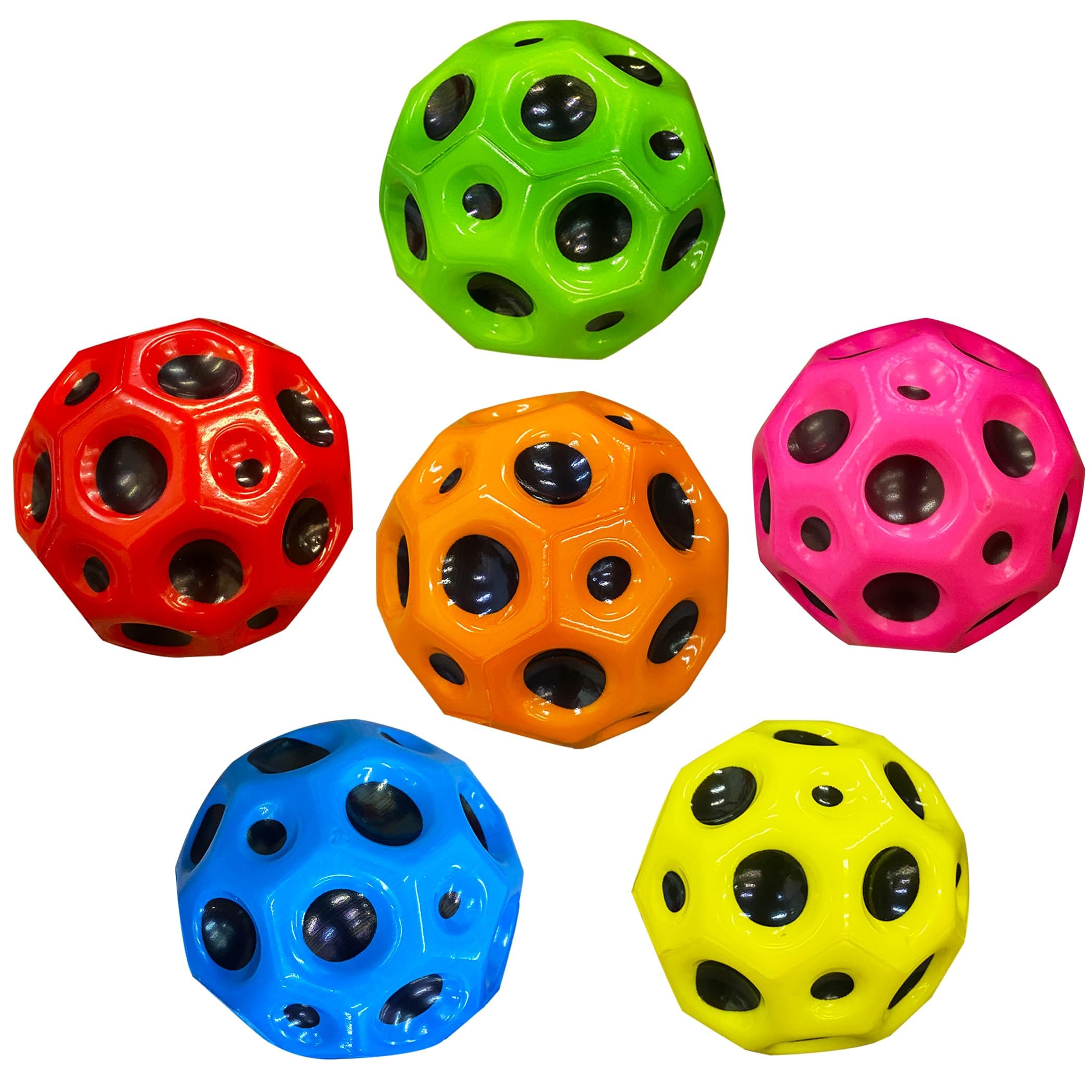 6pcs Space Balls, Super High Bouncing, Easy to Grip and Catch, Improve Hand-Eye Coordination, Used by Athletes as a Sports Training Ball