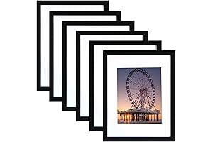 Black Picture Frames - 11x14 Picture Frame 6 Pack for Wall or Table-Top Display