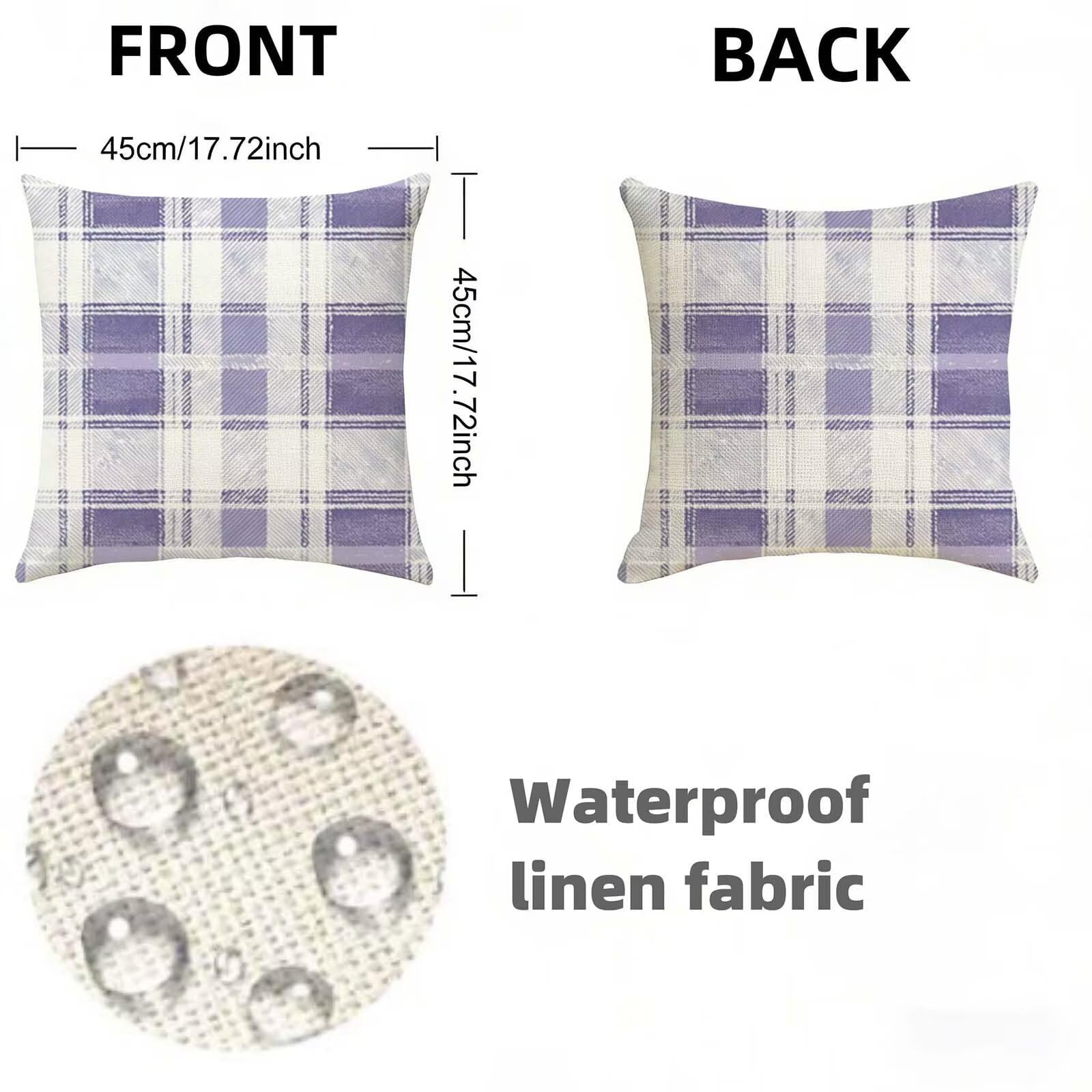 Housse Coussin 80x80CM Violet Lot de 2,Géométrie Housse de Coussin Lin,Doux Confort Taies d'oreiller Imperméable Extérieur,Fermeture Éclair,Lavable en Machine,Canapé,Chambre,Fauteuil,Cadeaux X-682