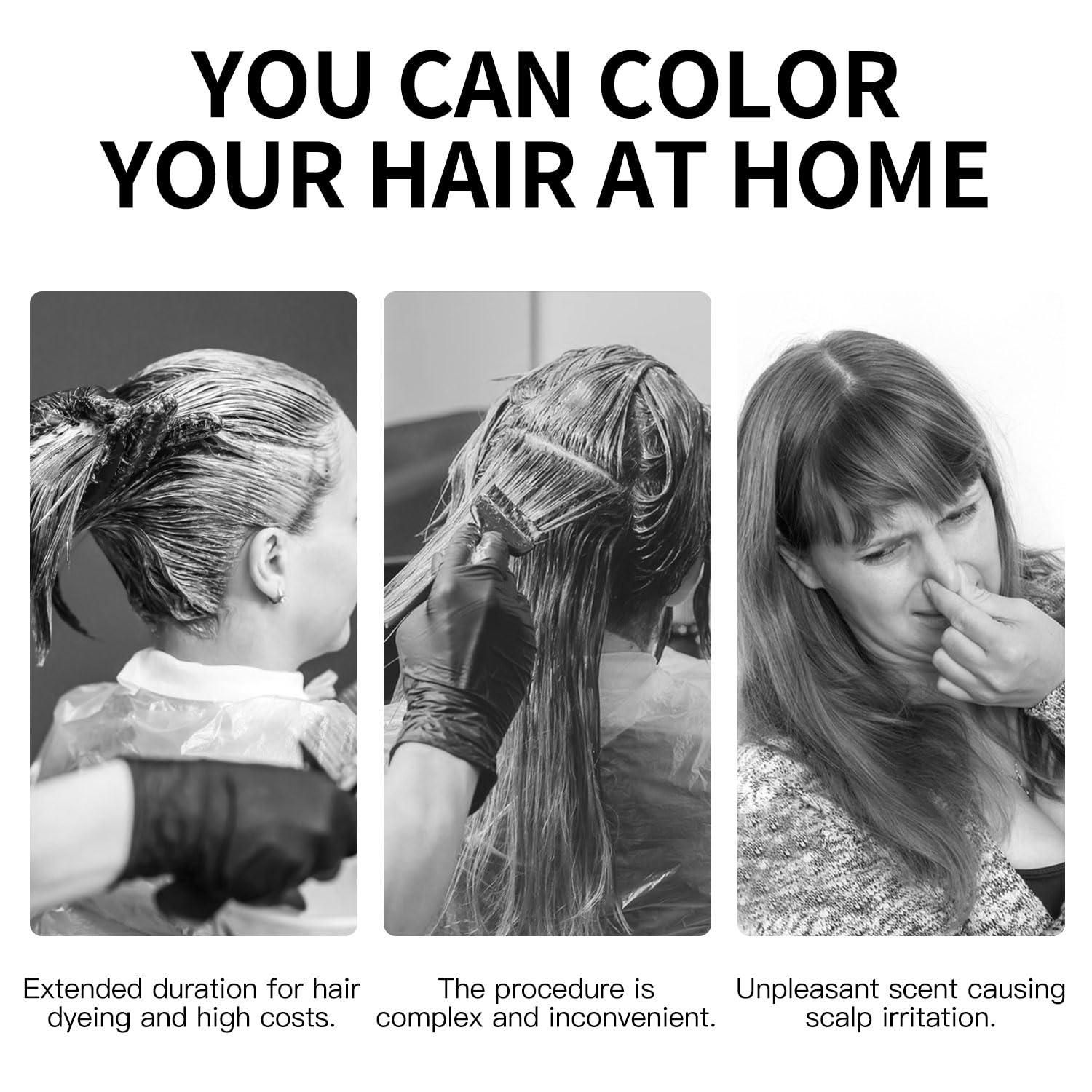 Color de cabello y barba 3 en 1 para hombres y mujeres: cobertura permanente de canas con esencias herbarias champú para colorear instantáneo (negro natural) 9