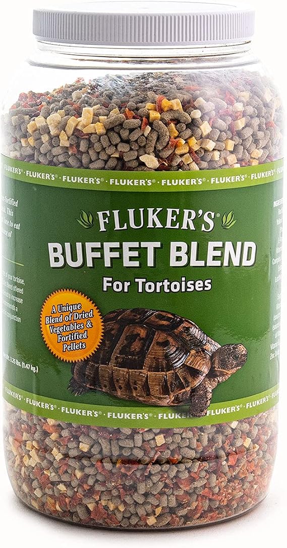 Fluker's Buffet Blend Tortoise Diet, Veggies with Fortified Pellets, 3.25 lbs.