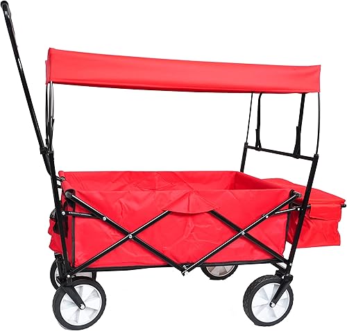 Jaxenor Carrito de playa para compras de jardín, carrito plegable, portátil y duradero para actividades al aire libre