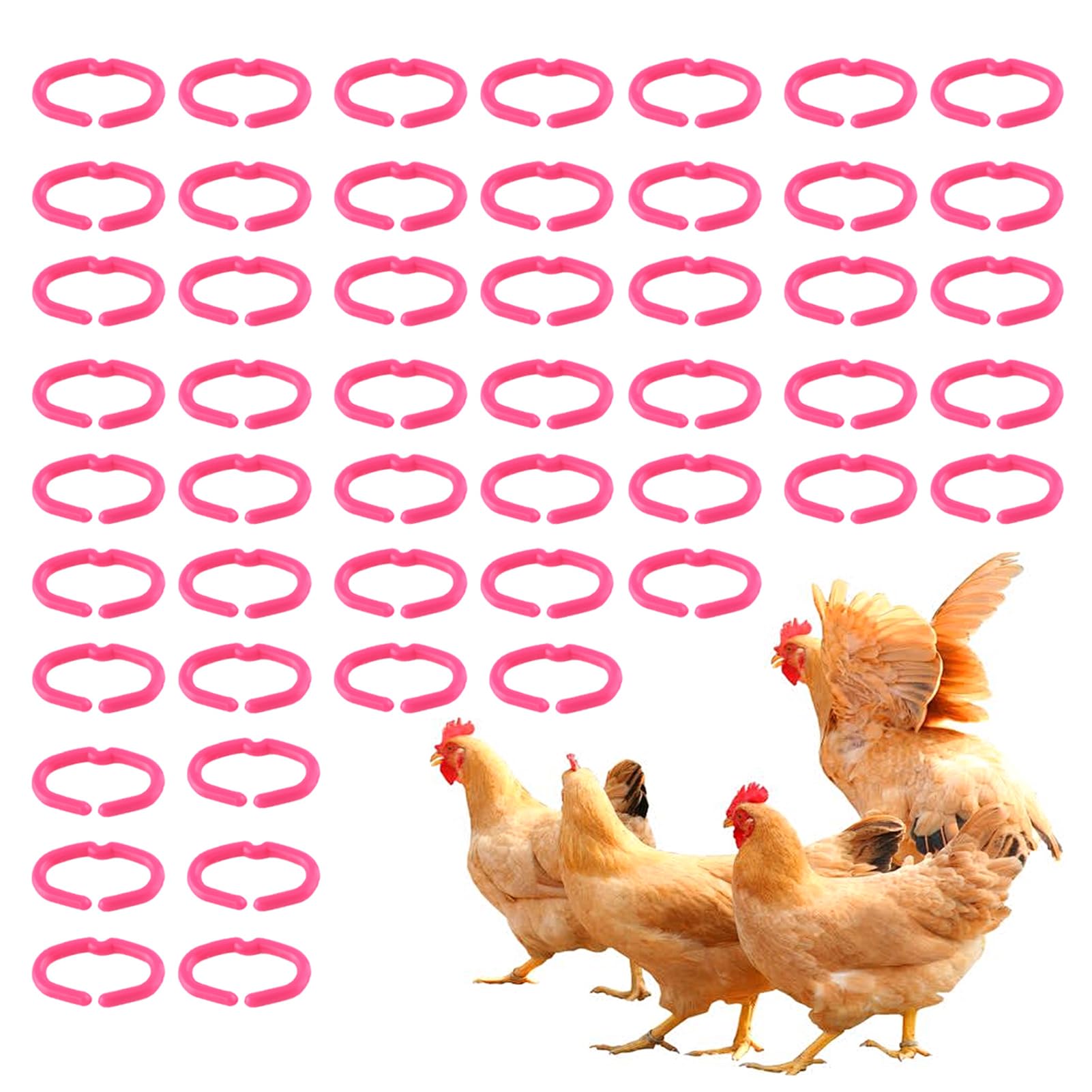ZAWELIYO 50 Pcs Chicken Beak Rings Anti Pecking Poultry Tool Chicken Mouth Snap Ring Chicken Beak Clasps Poultry Tool for Improving Survival Rate