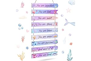 9 Pcs Watercolor Mermaid Wall Decor