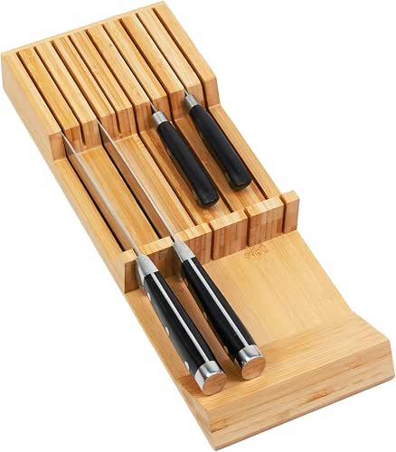 Utoplike Messer Schublade Organizer Bambus Messerblock für Küche
