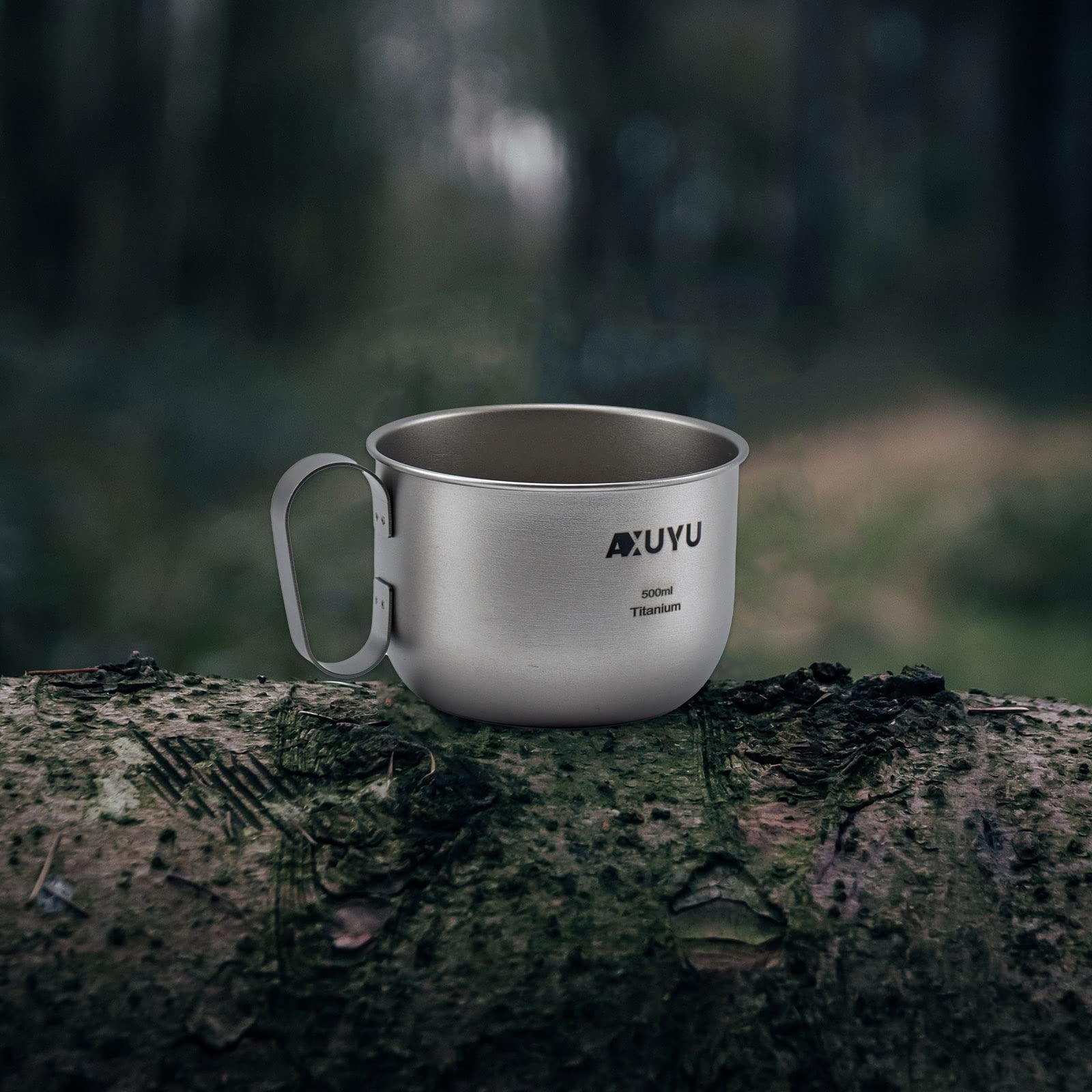 500 ml tytanowy kubek kempingowy z solidnym sztywnym uchwytem tytanowy kubek na wodę herbatę kawę na podróż z plecakiem kemping piknik wędrówki na świeżym powietrzu