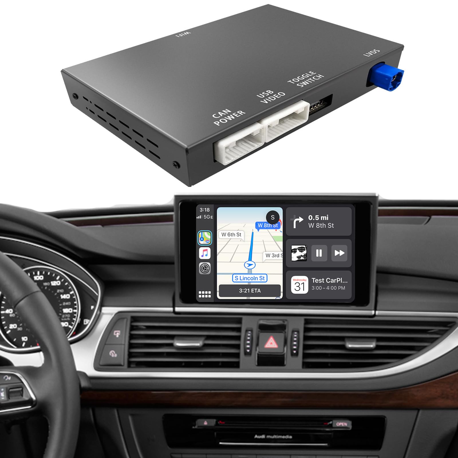 kit rétrofit Décodeur Carplay et Android Auto pour Audi A6/A7 2012-2016