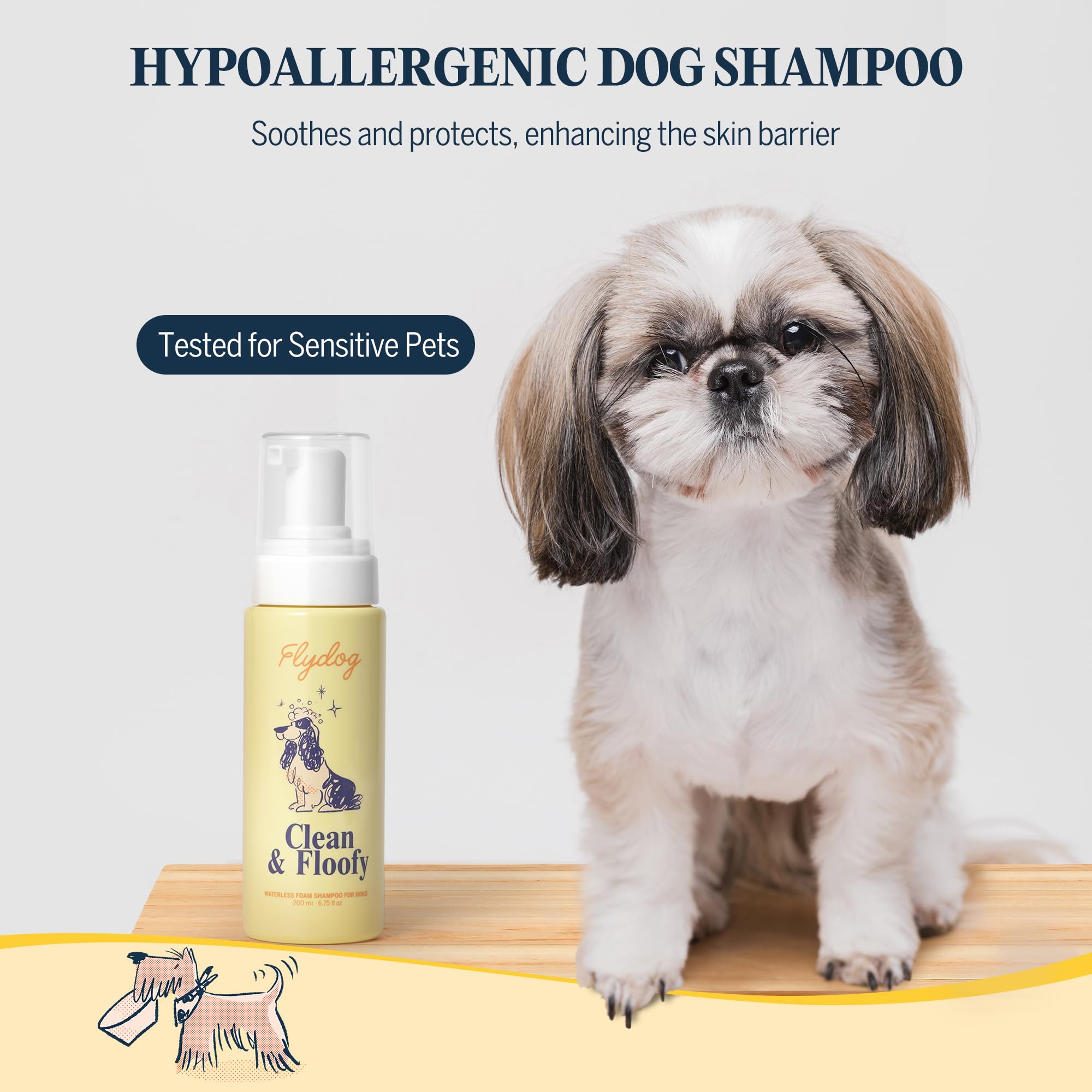 Clean and Floofy Dry Dog Shampoo with Glove – No Rinse Spray Foam, Anti-Itch, Odor Control, Moisturizing & Conditioning, Hydrating, Detangling, Sulfate-Free Waterless Pet Bath Wash for Dogs & Puppies - image 3