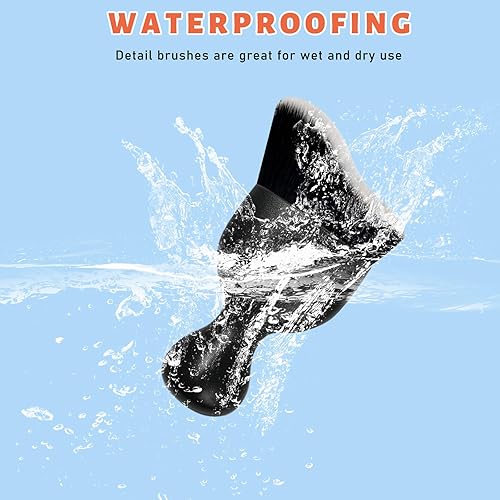 Miniatura 5 de 2 cepillos de limpieza para interiores de automóvil, cerdas suaves curvadas para detalles, para salpicadero, rejillas de ventilación, cepillos de