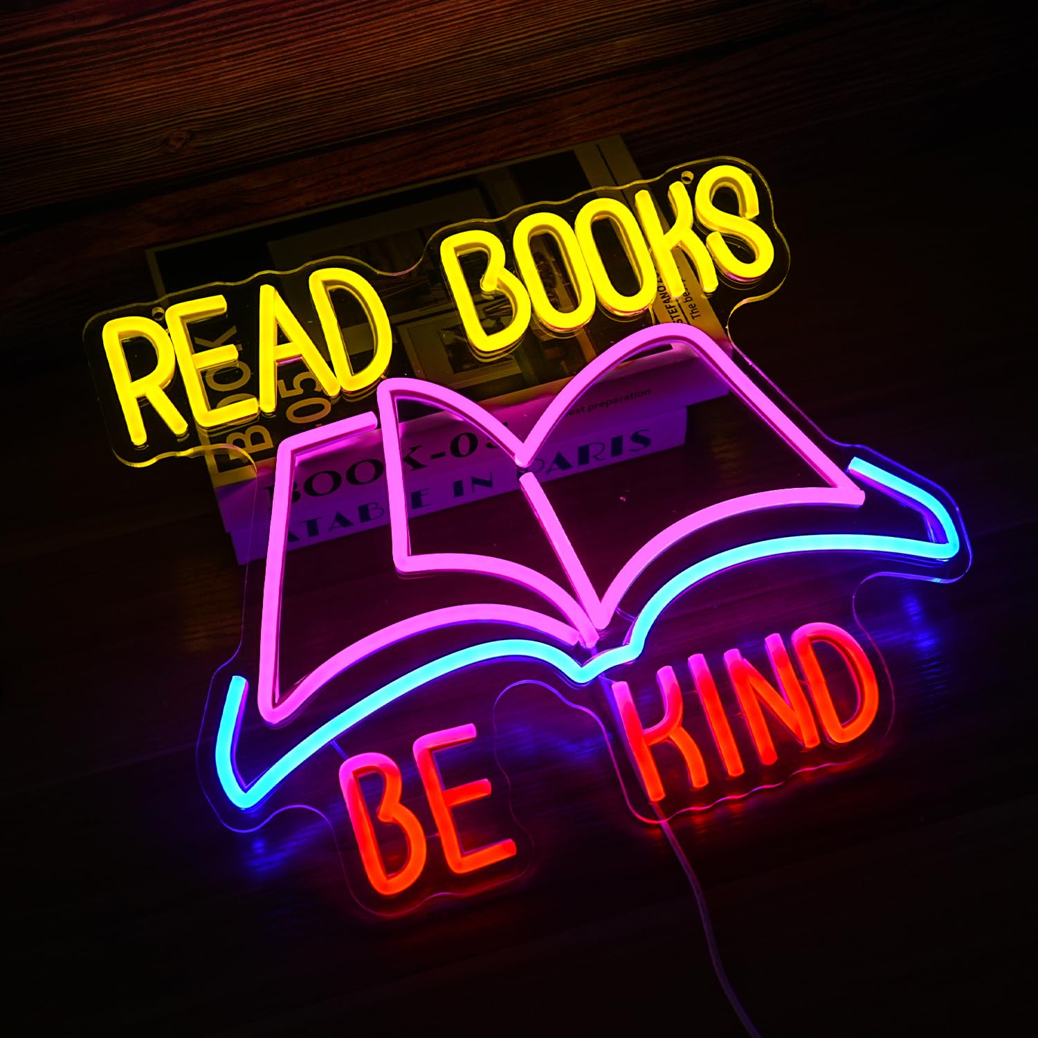Amazon.co.jp: Read Books Be Kind ネオンサイン 調光可能 USB電源