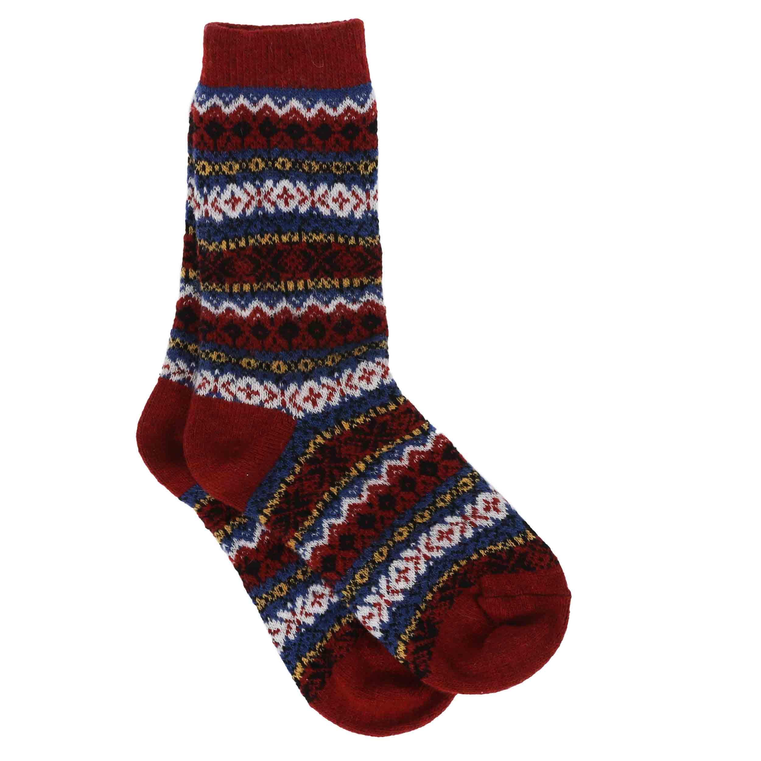 Icewear Unisex Dark Red Skrúður Wool Blend Nordic Socks (, 35-38)