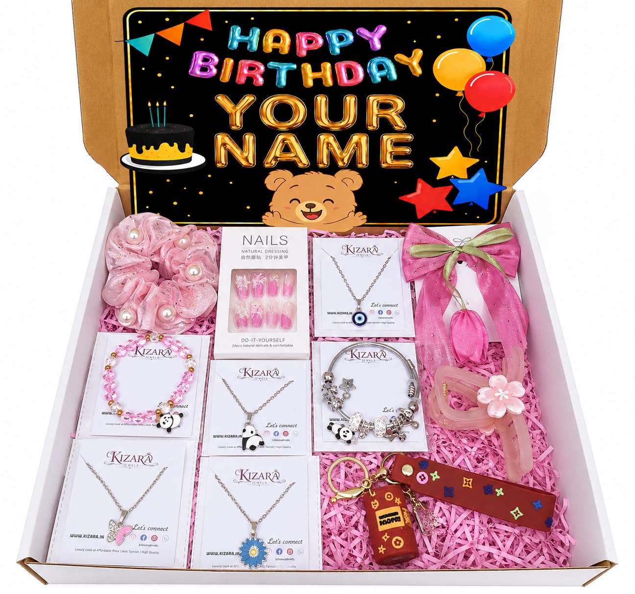 Buy Personalized Birthday Gift Hamper for Girls with Custom Name
