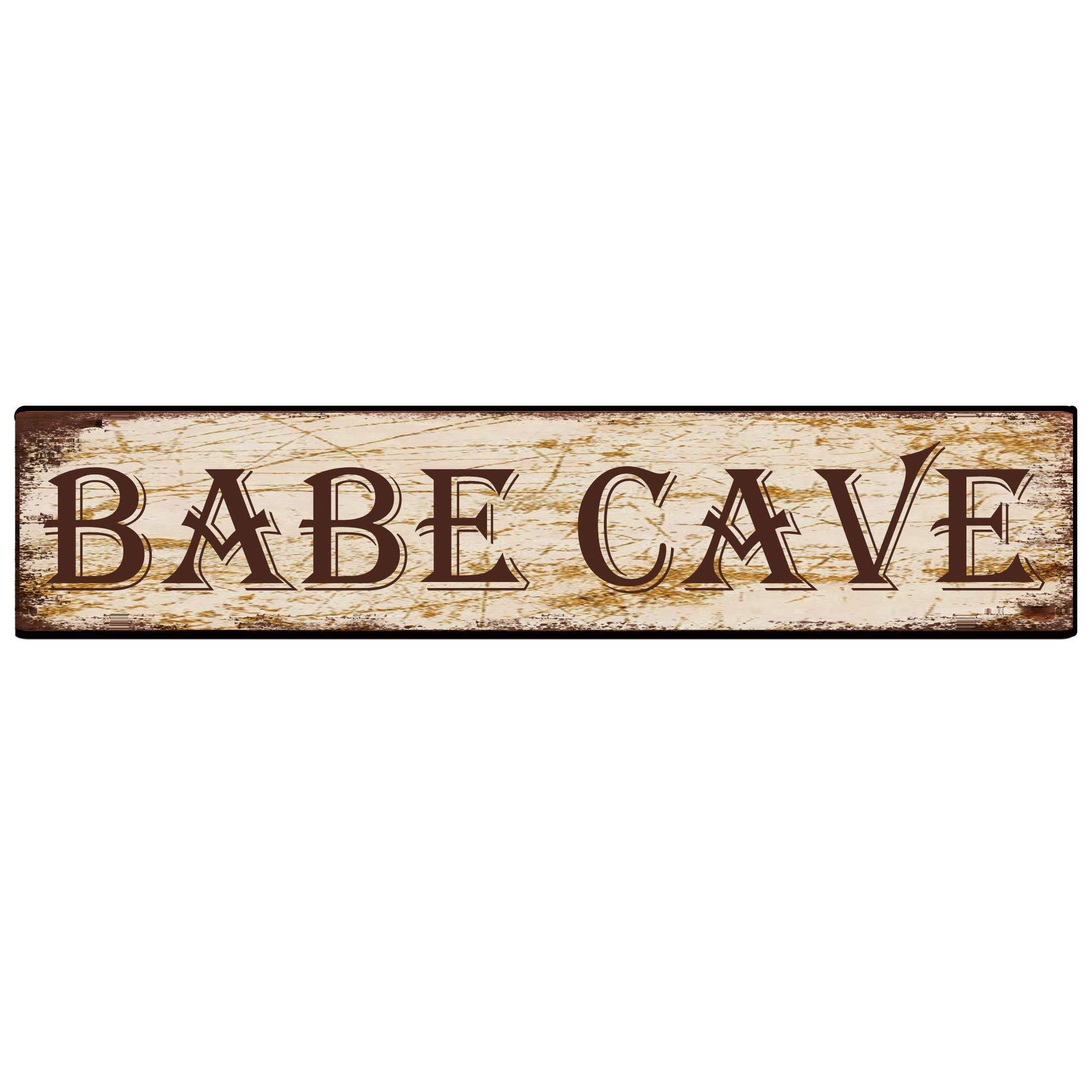 Babe Cave Retro Tin Signs Aluminum Metal Sign for Kitchen Home Garden Wall Bar Cafe Decor 4x16 Inch
