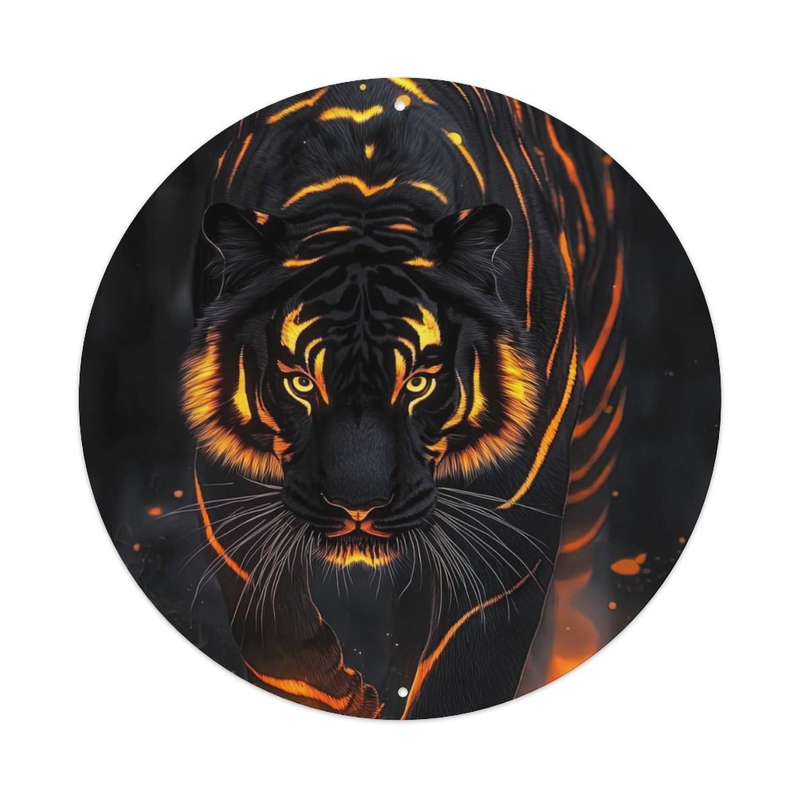 Animal Slowly Approaching Tiger Metal Tin Sign