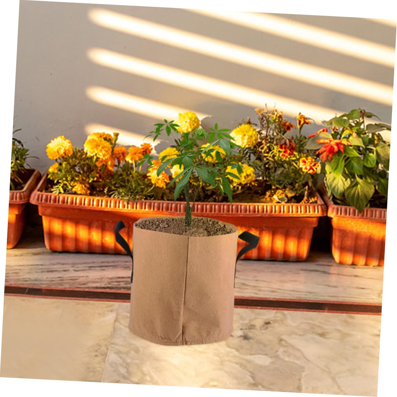 4 Bolsas De Cultivo De Plantas Patatas y Verduras 10 Galones Tela No Tejida Drenaje Transpirable