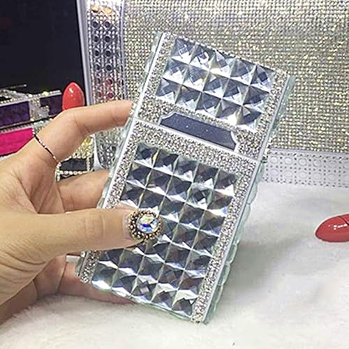Bling encendedor de cigarrillos - Caja de bolsillo eléctrica recargable USB de lujo con bobina de seguridad a prueba de viento sin llama Mini